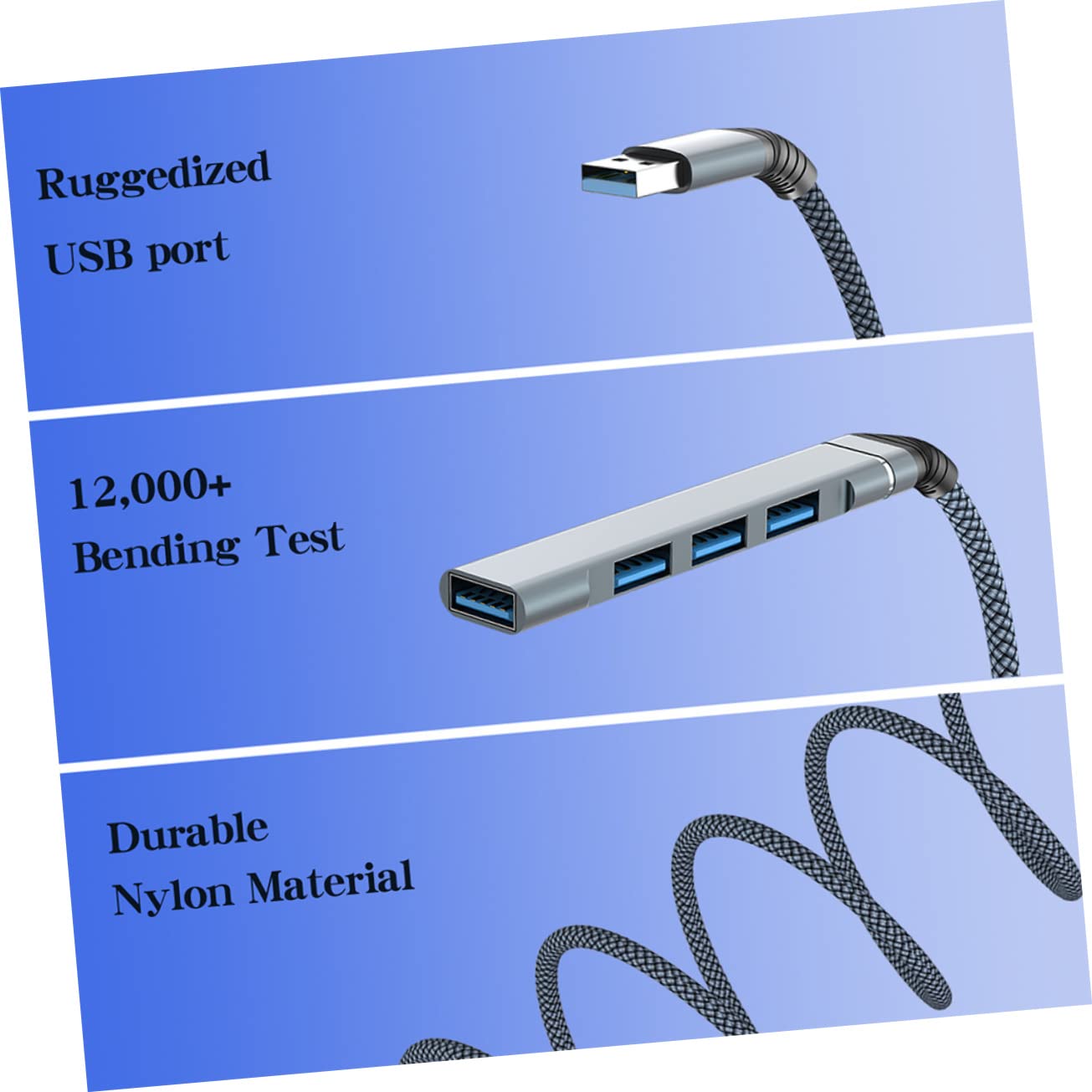 Uonlytech 4pezzi Hub Usb Porte Adattatore Usb Espandibile Per Laptop Veloce Trasferimento Dati Compatto e Leggero Senza Driver Utilizzo Simultaneo Di Porte