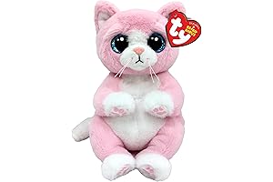 Ty Beanie Bellies Lillibelle the Soft Pink Cat Plush with Glitter Eyes