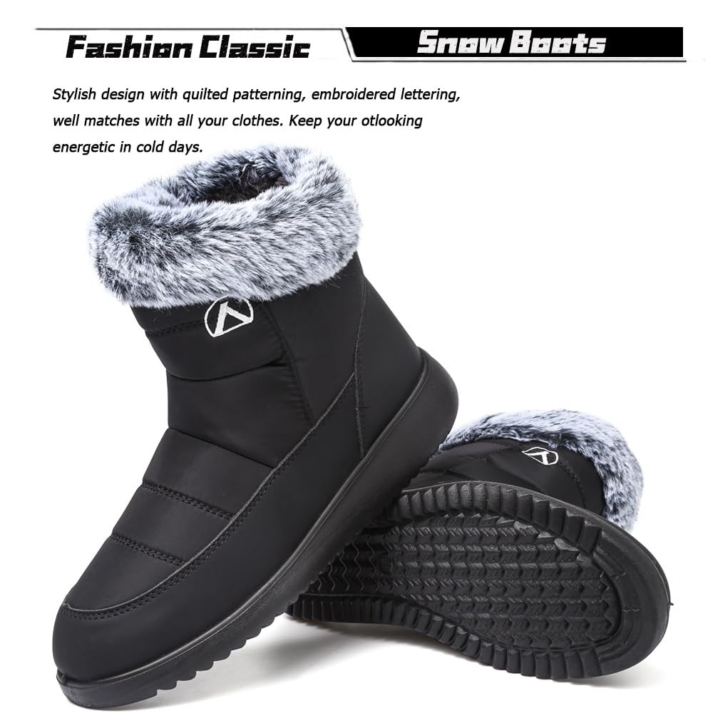 VTASQ Inverno Donna Stivali da Neve Impermeabili Uomo Stivaletti Caldi Foderati Invernali Antiscivolo All'aperto Casual Camminate Stivaletti