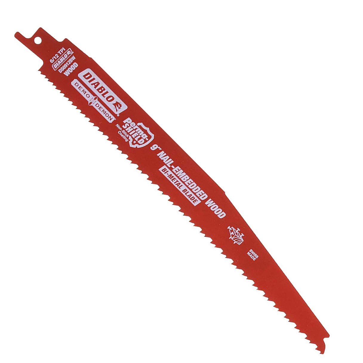 Diablo Bi-Metal Reciprocating Saw Blade for Nail-Embedded Wood - 9" Length, Variable Tooth, 4/6 TPI - DS0912BW