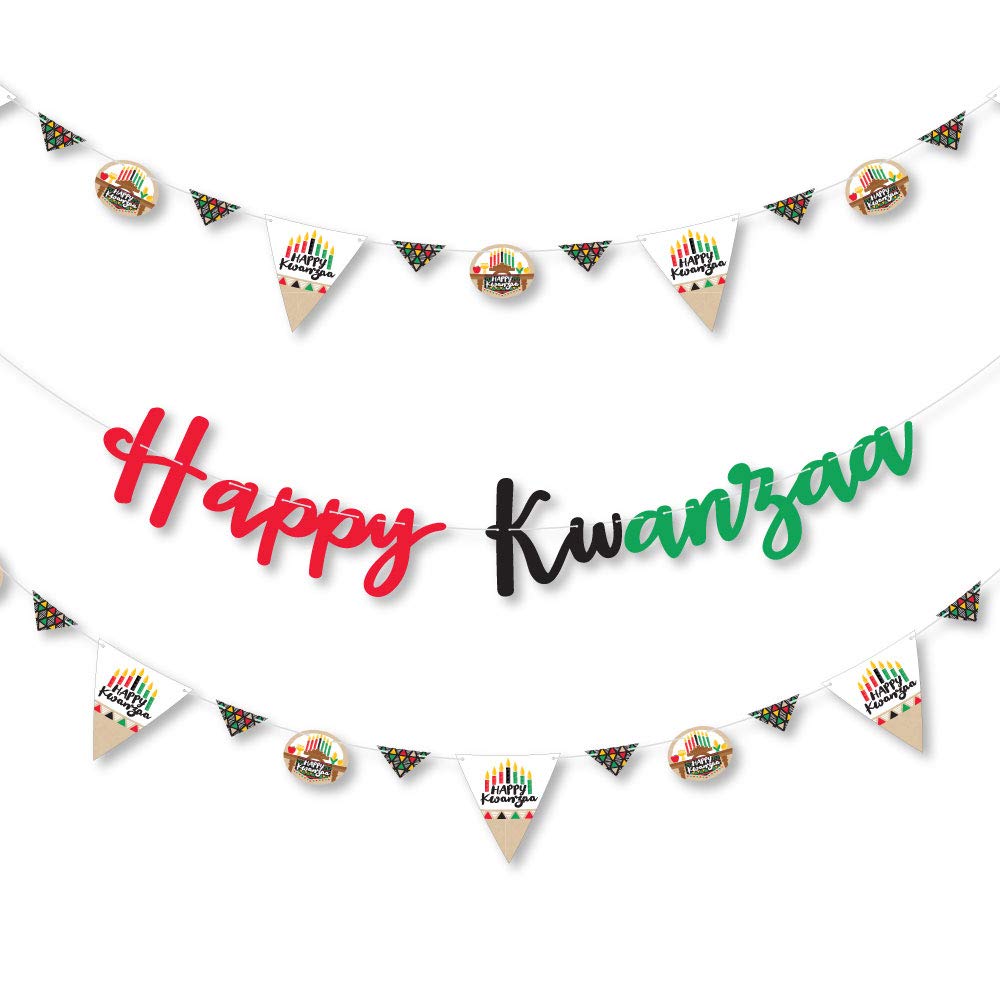 Big Dot of Happiness Happy Kwanzaa - African Heritage Holiday Party Letter Banner Decoration - 36 Banner Cutouts and Happy Kwanzaa Banner Letters