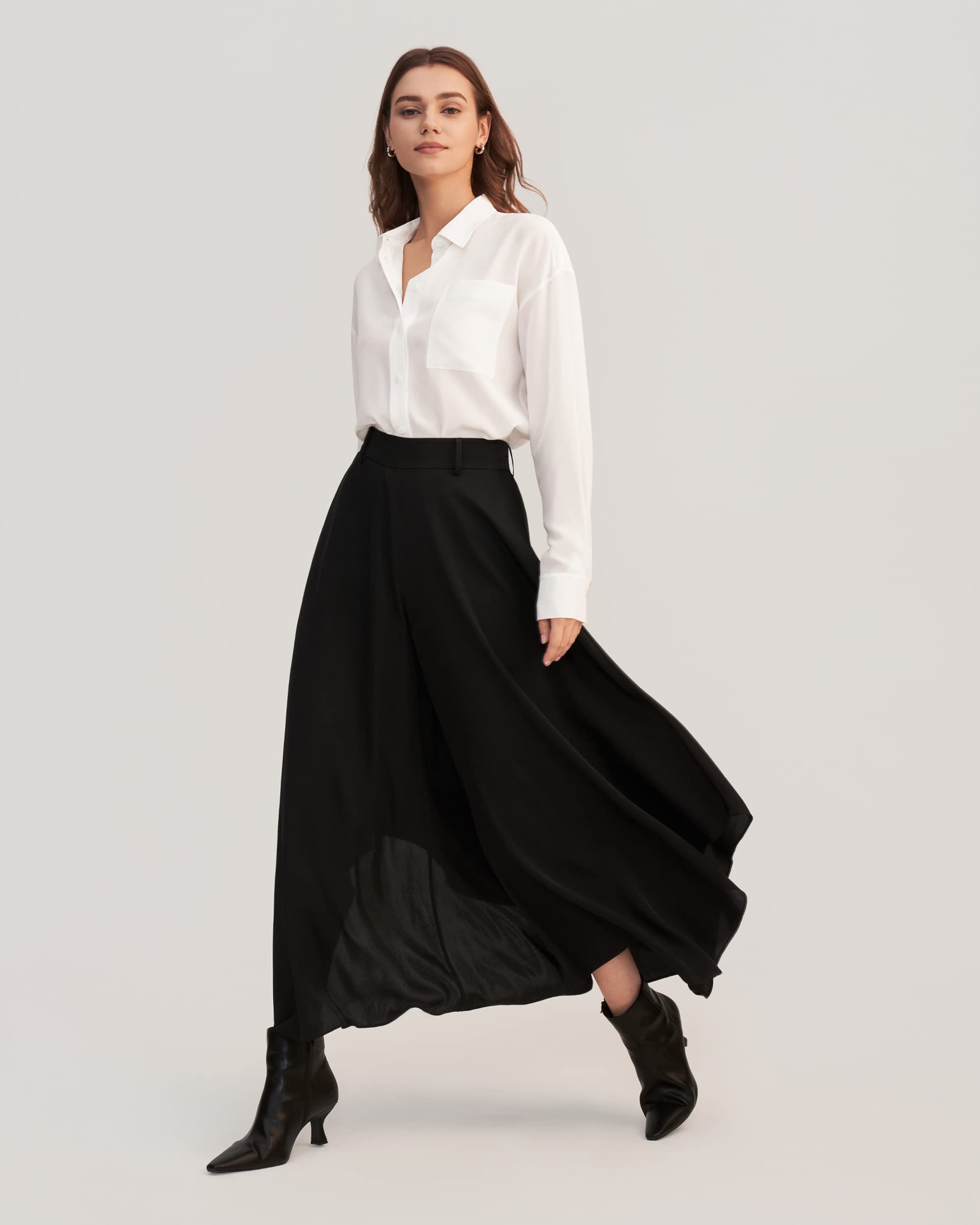 LilySilk Damen Reine Seidenhemd Damenbluse Damenhemd Klassische Bluse V-Ausschnitt Elegante Freizeitkleidung