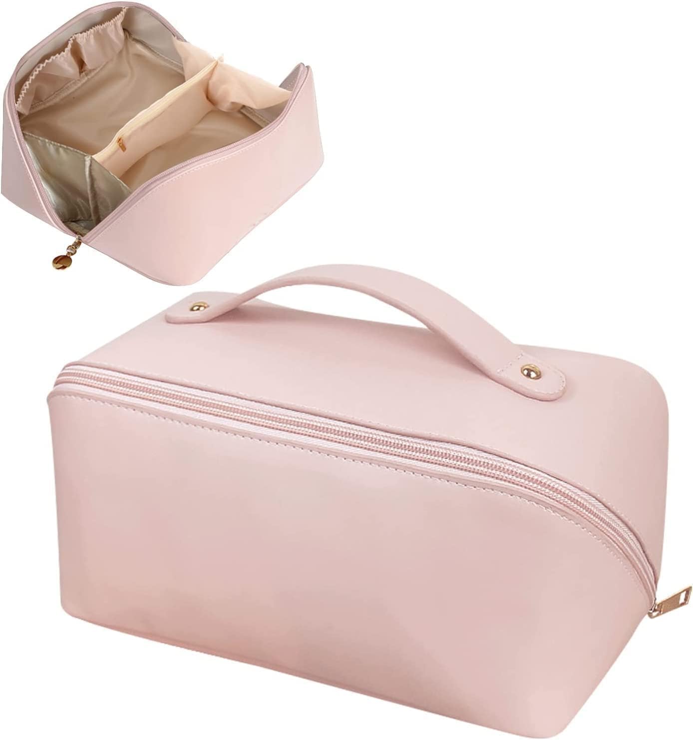 Large-Capacity Travel Cosmetic Bag | Leather Makeup Bag | Waterproof Portable Cosmetic Bag | Multifunctional Storage Makeup Bag | Travel Cosmetic Bag