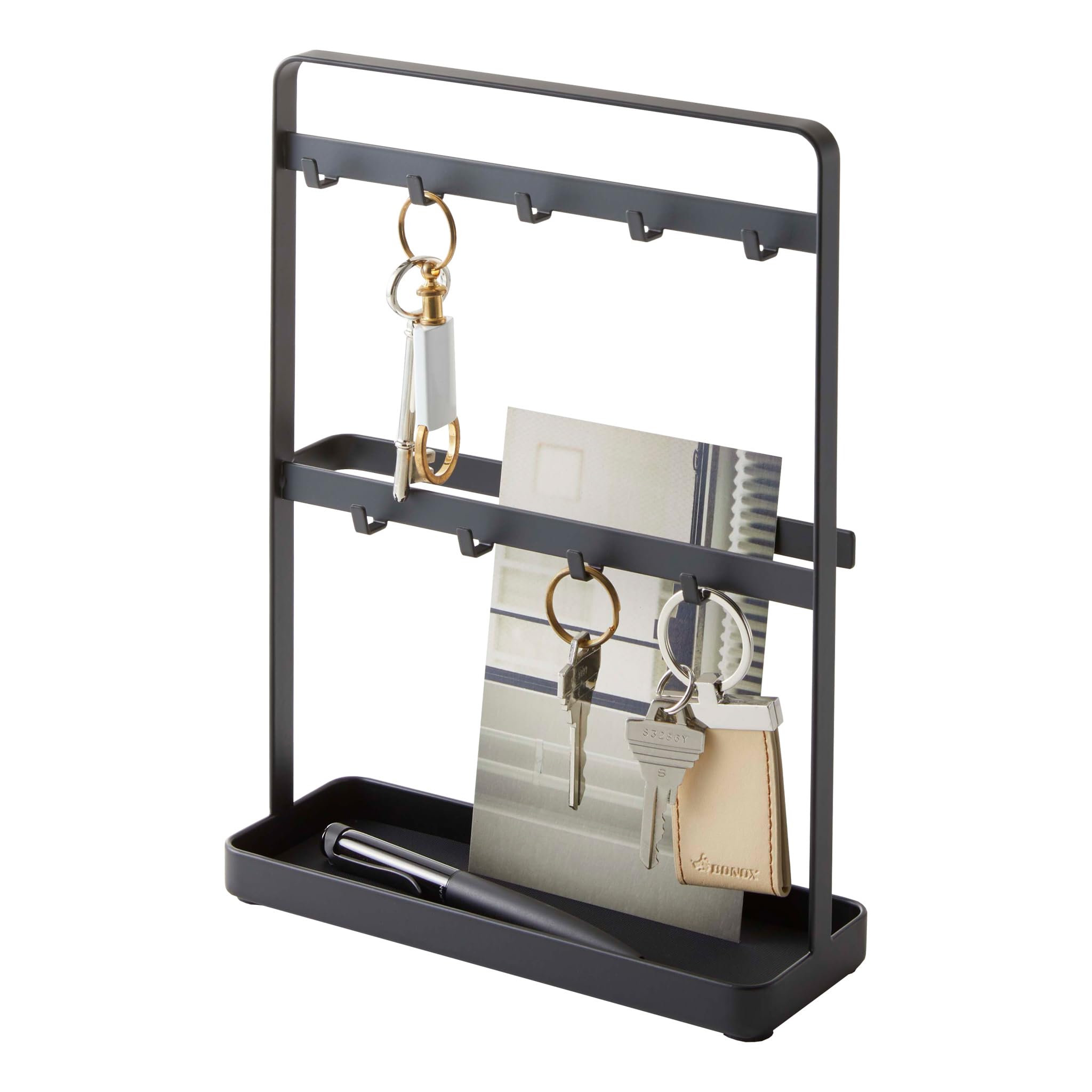 Yamazaki 2778 SMART Key Hook Stand, black, Steel, 20 x 7.5 x 27 cm