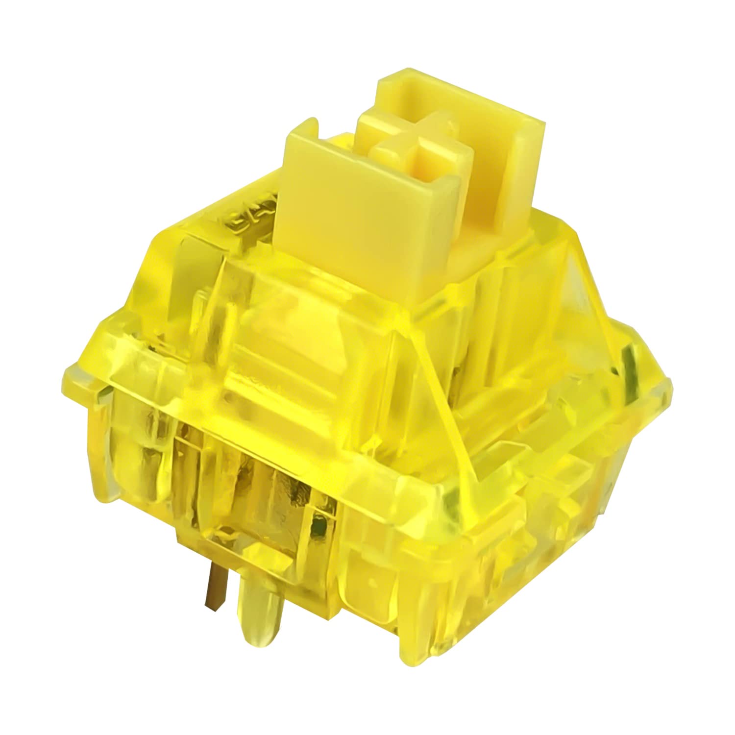 kutethy Gateron Yellow Ink v2 Switches 5pin RGB Linear Switch for DIY Mechanical Keyboards (72PCS, Yellow Ink)