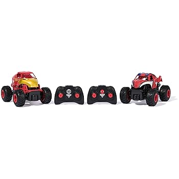 Monster Jam Marvel Official Iron Man & Amazing Spider-Man Remote Control Trucks