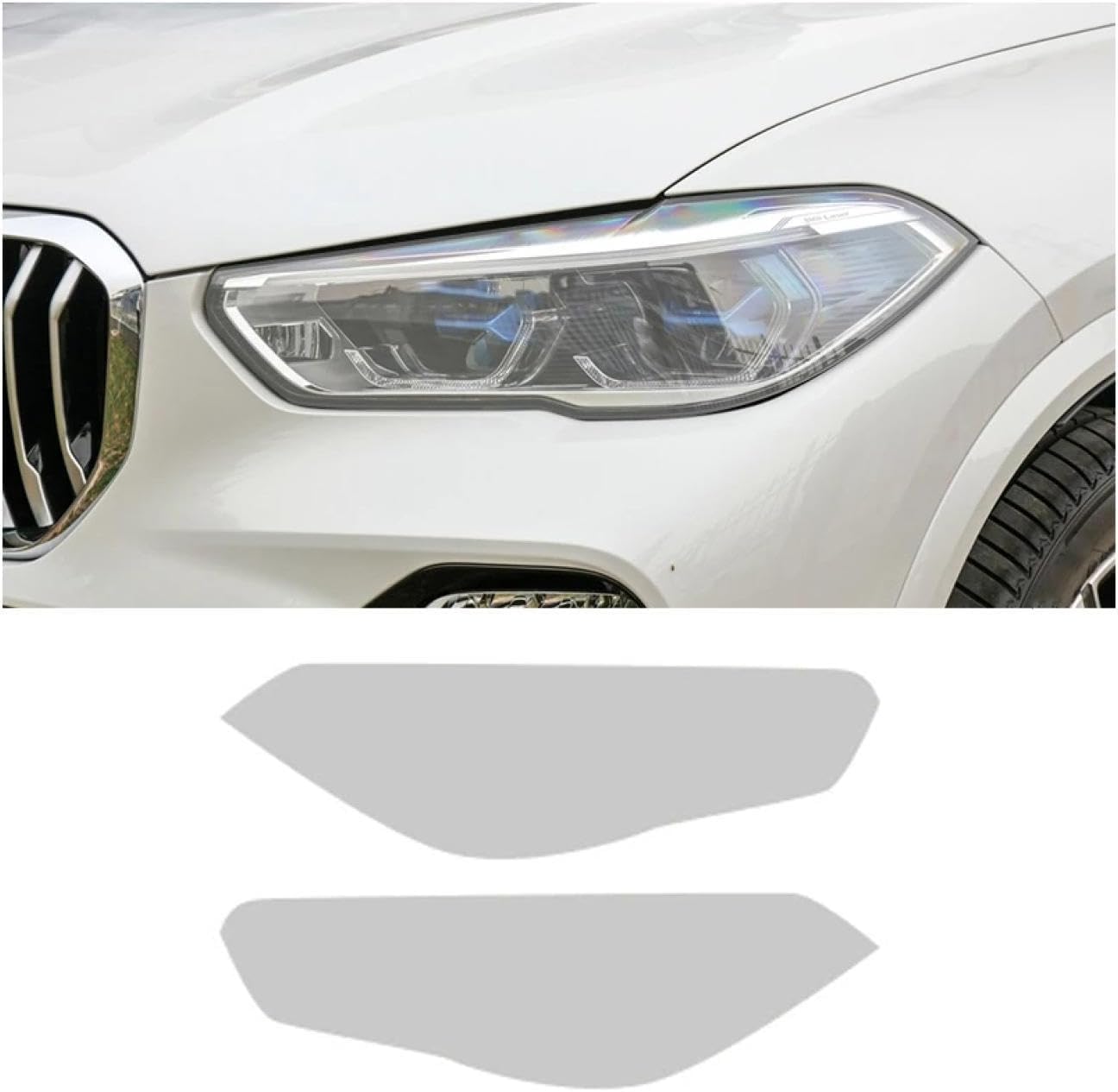 SamLng Car Front Light Film for X5 G05 2019-2024 Headlight Protection Sticker Car Front Headlamp Protection Film car Lights Film Headlight Anti-Scratch Non-Yellowing Protective Film