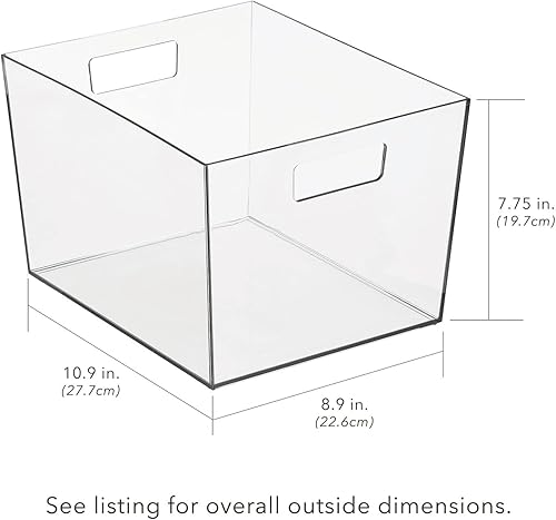 Nate Home by Nate Berkus - Contenedor ancho de plástico con asas para organización y almacenamiento de despensa organizador perfecto para