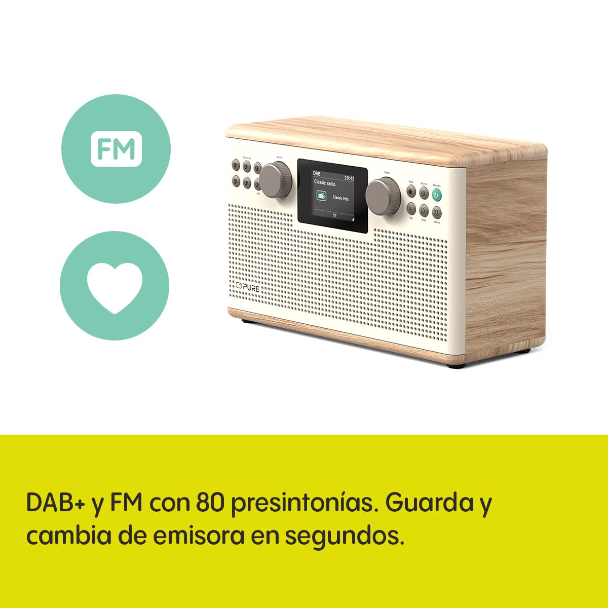 Pure Classic H6 Digitalradio Wei? DAB+ FM Internet-Radio Bluetooth 30W RMS