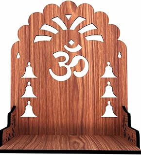 Generic Wooden Mandir for Pooja Home Decoration Wall Mounten Beautiful Temple Enginerred Wood (02N) (11 INCHES) (Brown) (DIY), MSG2705