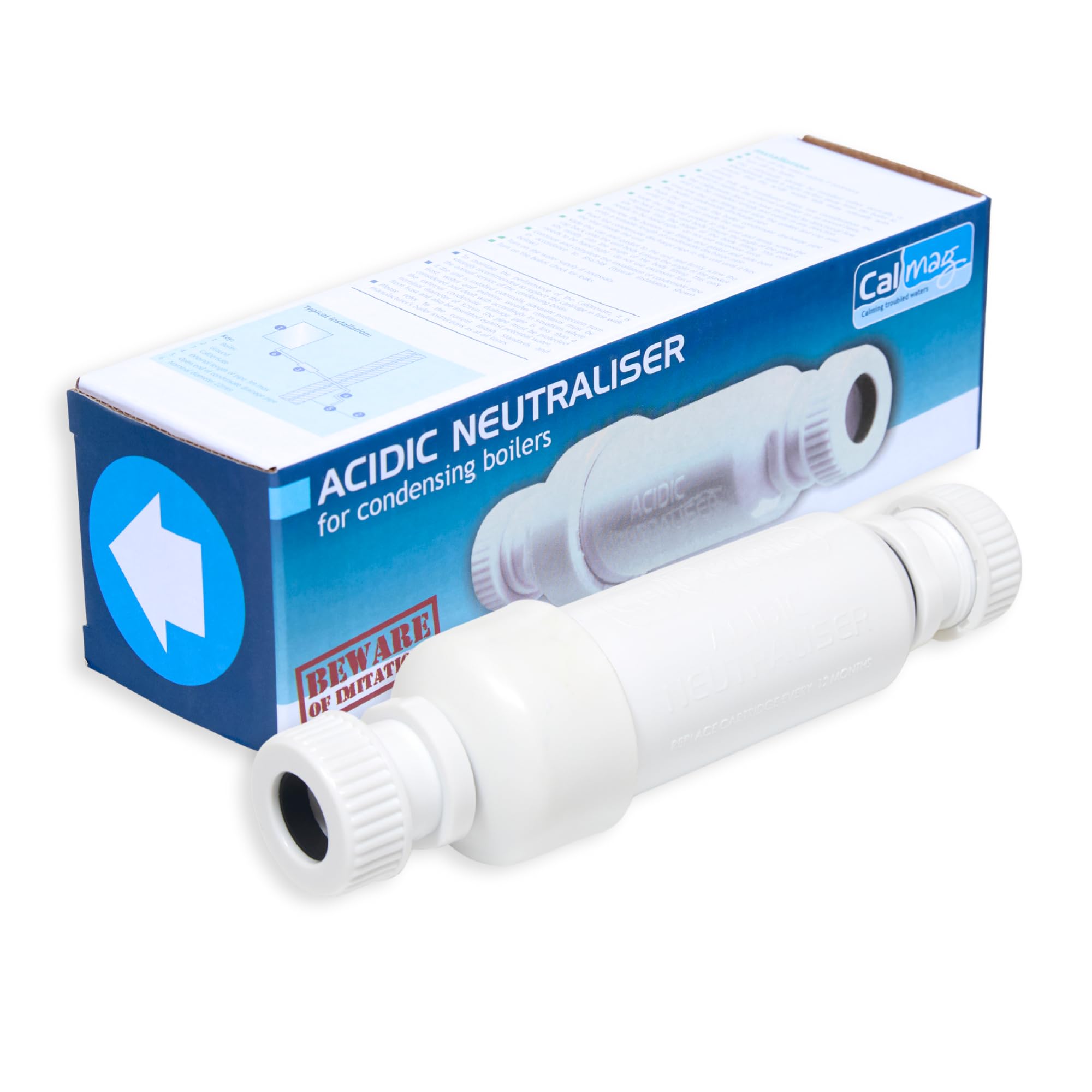 LavaTap Calmag - Neutralizzatore di acidi in linea per caldaie a condensazione CalDensate Condensa Neutralizzatore 21,5 mm