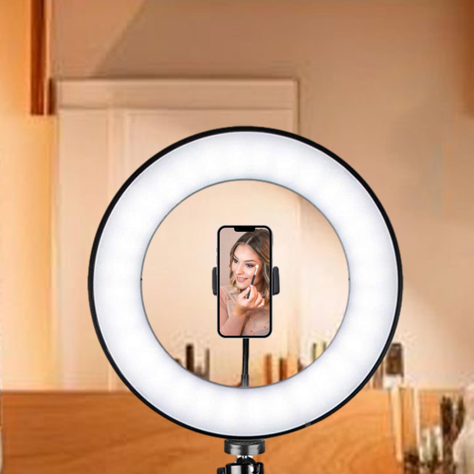 Uchwyt na telefon, regulowany statyw do selfie ze światłem, solidny uchwyt | na telefon do nagrywania, fotografia o kompaktowej konstrukcji, , trwała konstrukcja, uchwyt do gotowania