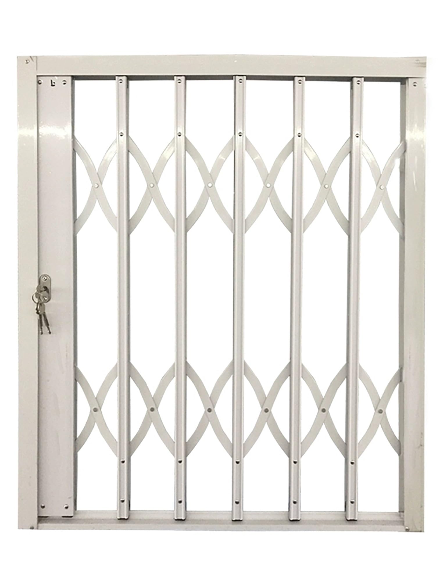 Barras de seguridad plegables para protección antirrobo, protector de ventana deslizante horizontal ajustable de 80 x 160 cm, para uso doméstico y comercial