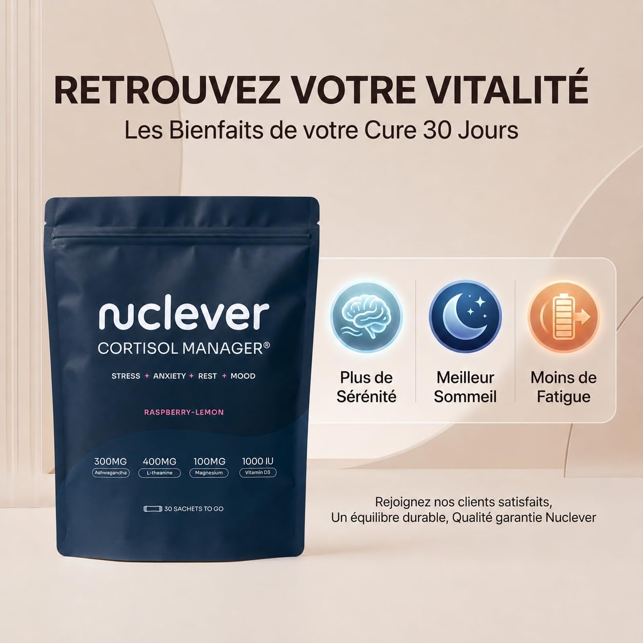 Cortisol Manager Homme – Ashwagandha KSM-66 | Complément Alimentaire Magnésium & Vitamines - Cure 30 Jours - Anti Cortisol Puissant