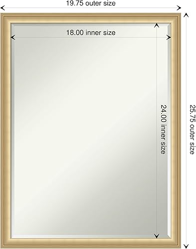 Miniatura 4 de Amanti Art Espejo de baño, espejo de pared dorado Florence para usar como espejo de tocador de baño sobre el fregadero (25.75 x 19.75 pulgadas),