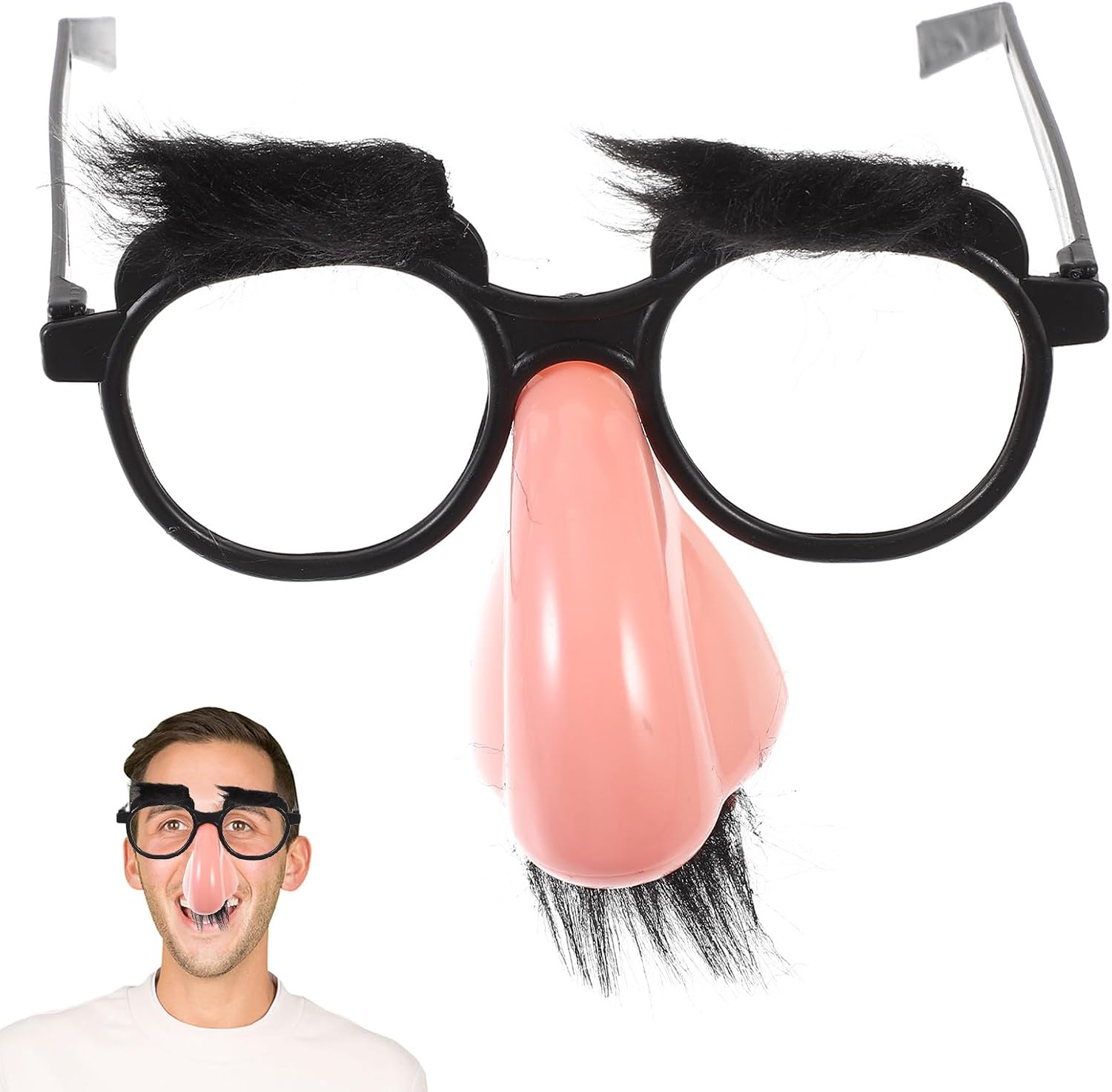 TOYANDONA 1pcs Disguise Glasses with Big Nose Eyebrows And Mustache - Novelty Eyeglasses Funny Glasses for Halloween Costume Party Favors Birthday