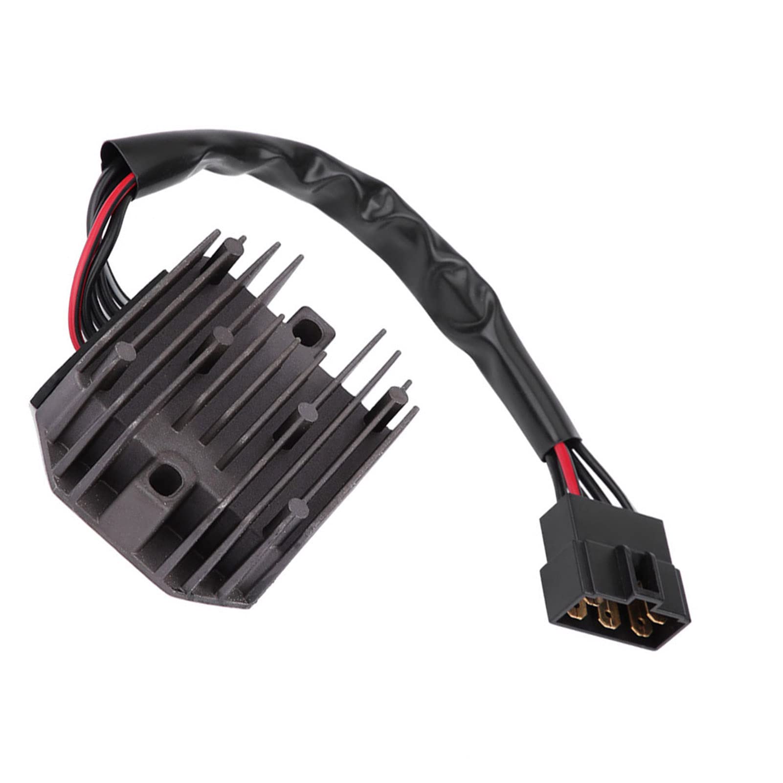Fydun Regolatore di Tensione Moto, Nero Raddrizzatore del Regolatore di Tensione Lega di Alluminio per Burgman AN250 1998-2002 AN400 1999-2002