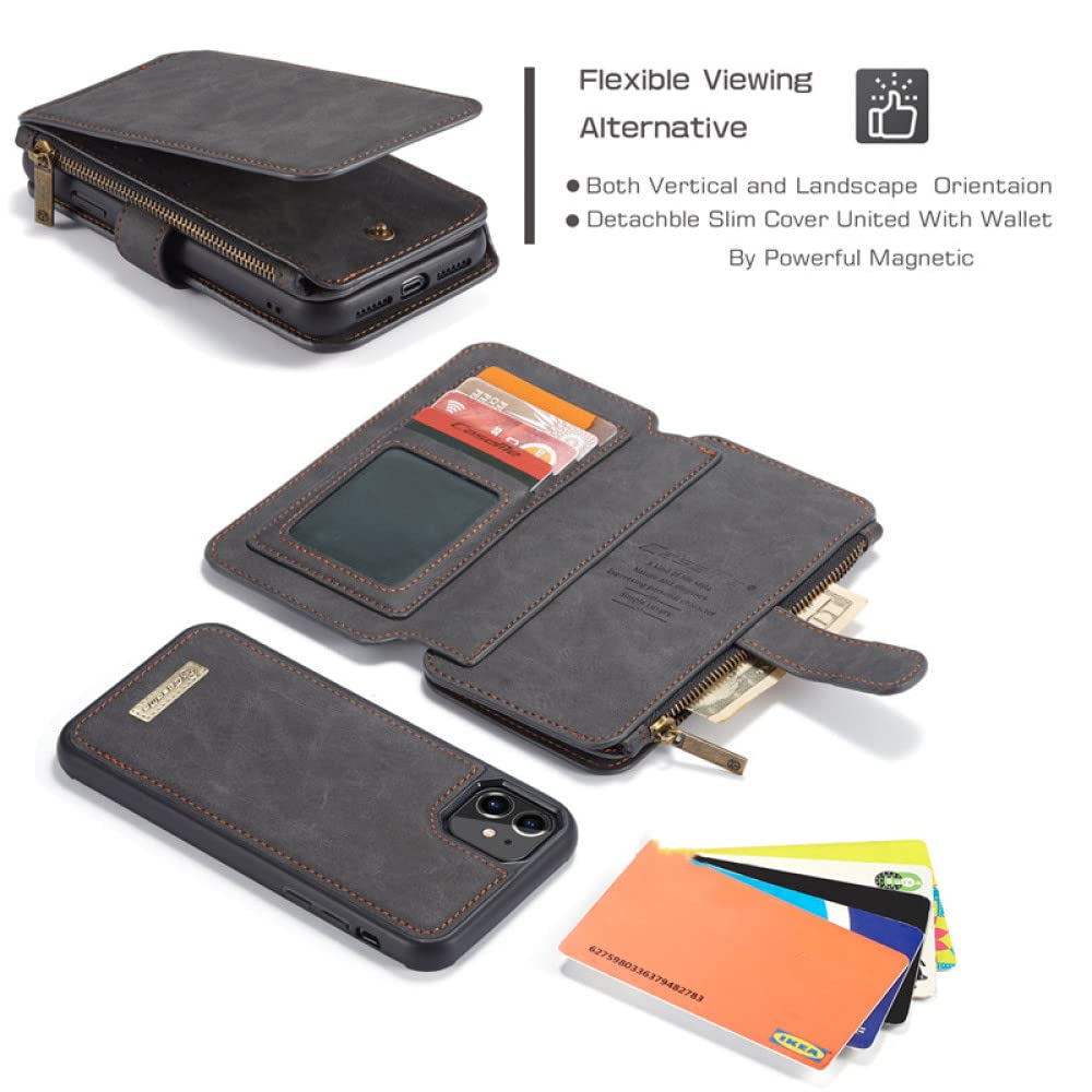Retro Wallet Case Coque para iPhone 12 13 11 Pro XS MAX XR X Funda de Cuero con Tapa para iPhone SE 2020 8 7 6 6S Plus 5 Bag Etui Funda, Auburn, para iPhone SE 2020 (4.7)