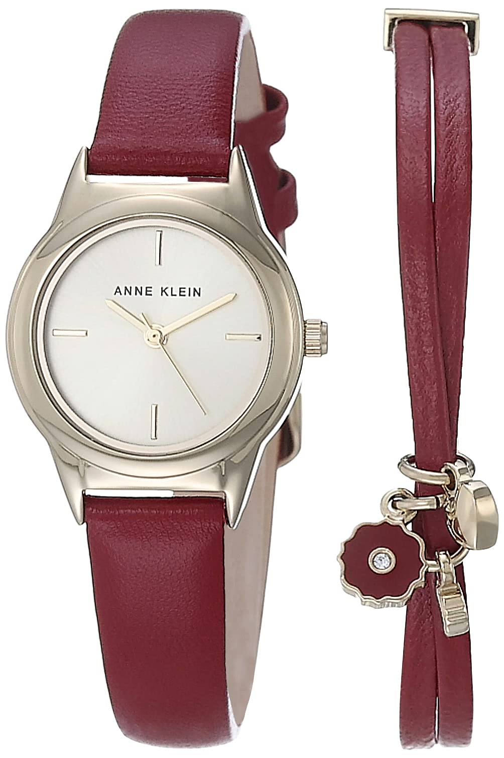 Anne Klein Women's Strap Watch and Bracelet Set