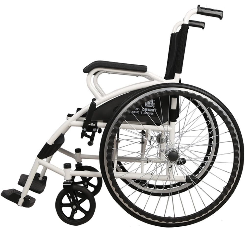 RHUIHAO Self-Propelled Wheelchair Lightweight Foldable, Travel Wheelchair, Compact Transport Wheelchair for The Elderly, Disabled and Those with Mobility Impairment After Surgery