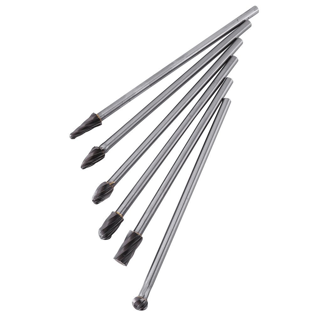 Walfront 6pz 6mm Set di Frese in Acciaio al Carburo di Tungsteno Rotante Lime Testa di Taglio Utensi per la Lavorazione del Legno di Perforazione Intaglio Incisione 10mm