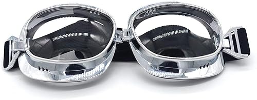 Miniatura 6 de evomosa - Gafas de motocicleta estilo piloto vintage, gafas de motocross retro, gafas de deporte al aire libre para medio casco