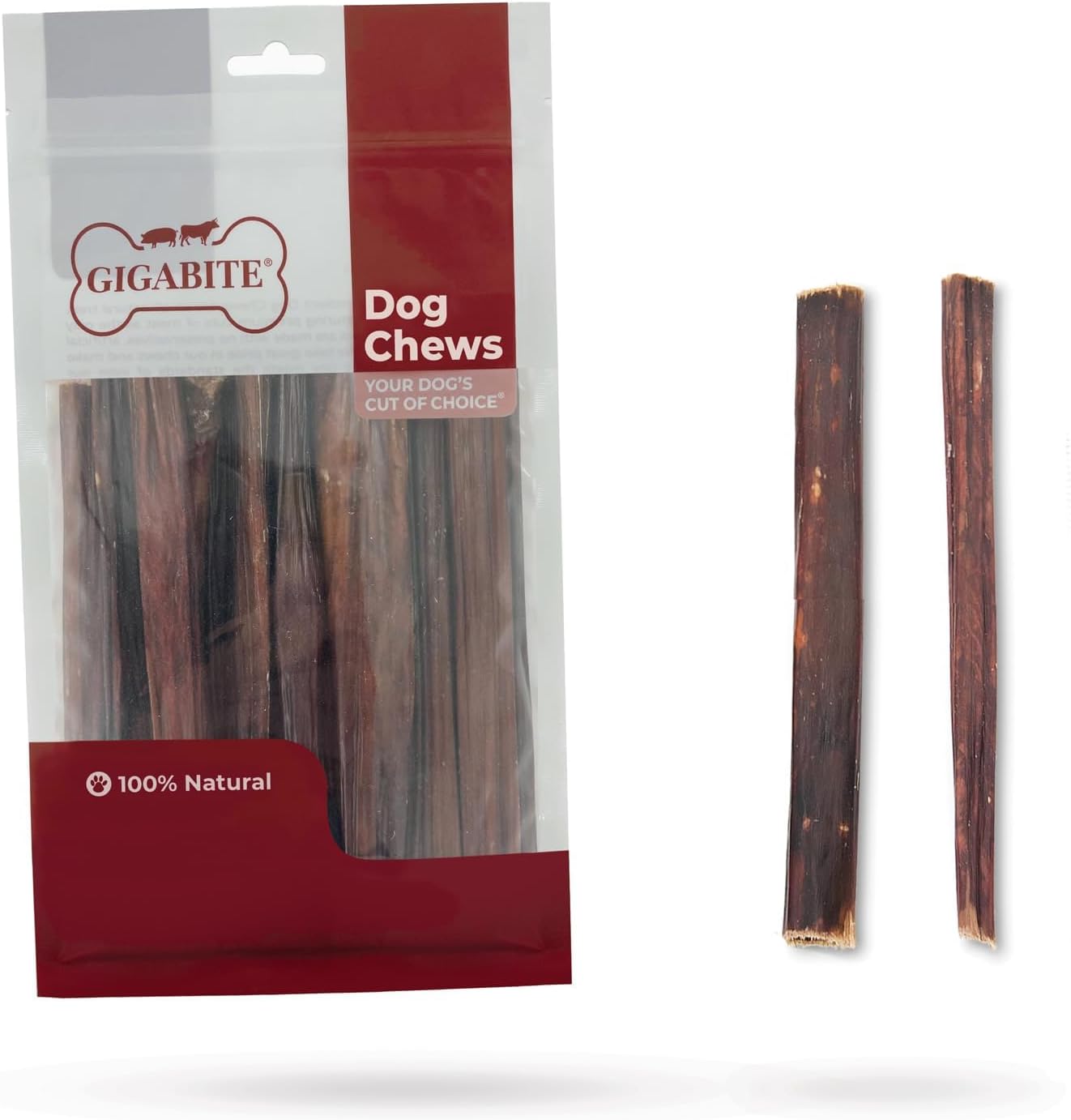 Best Pet Supplies GigaBite 6" Beef Gullet Shaky Sticks (Pack of 20) - All Natural, Free Range Beef Food Pipe Stick Dog Treat