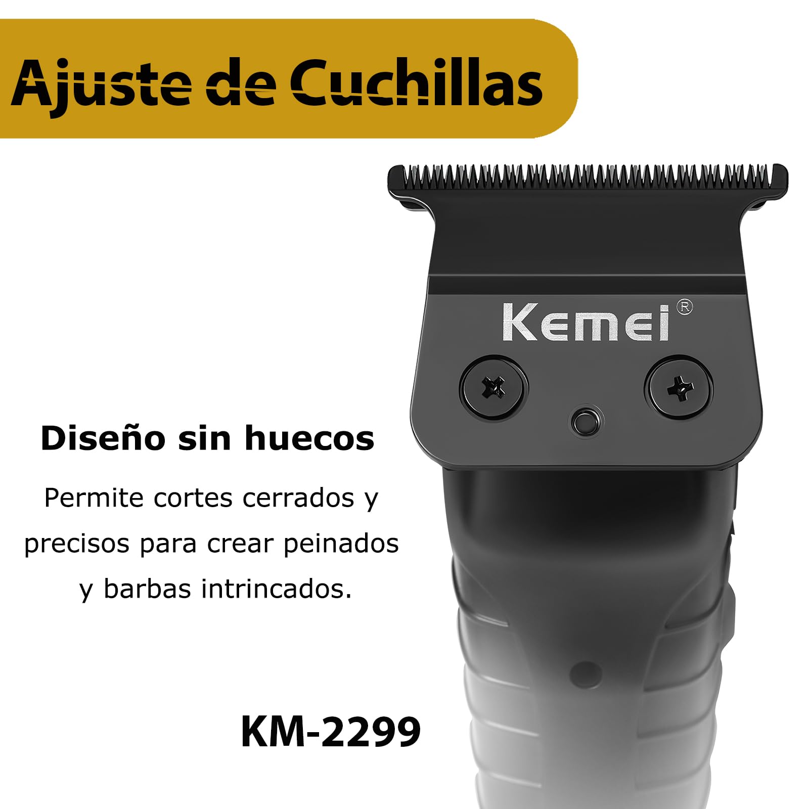 KEMEI PG2299 - Cuchillas de repuesto profesionales para cortapelos de pelo, hoja metalúrgica en polvo, cuchillas en forma de T, afiladas y duraderas