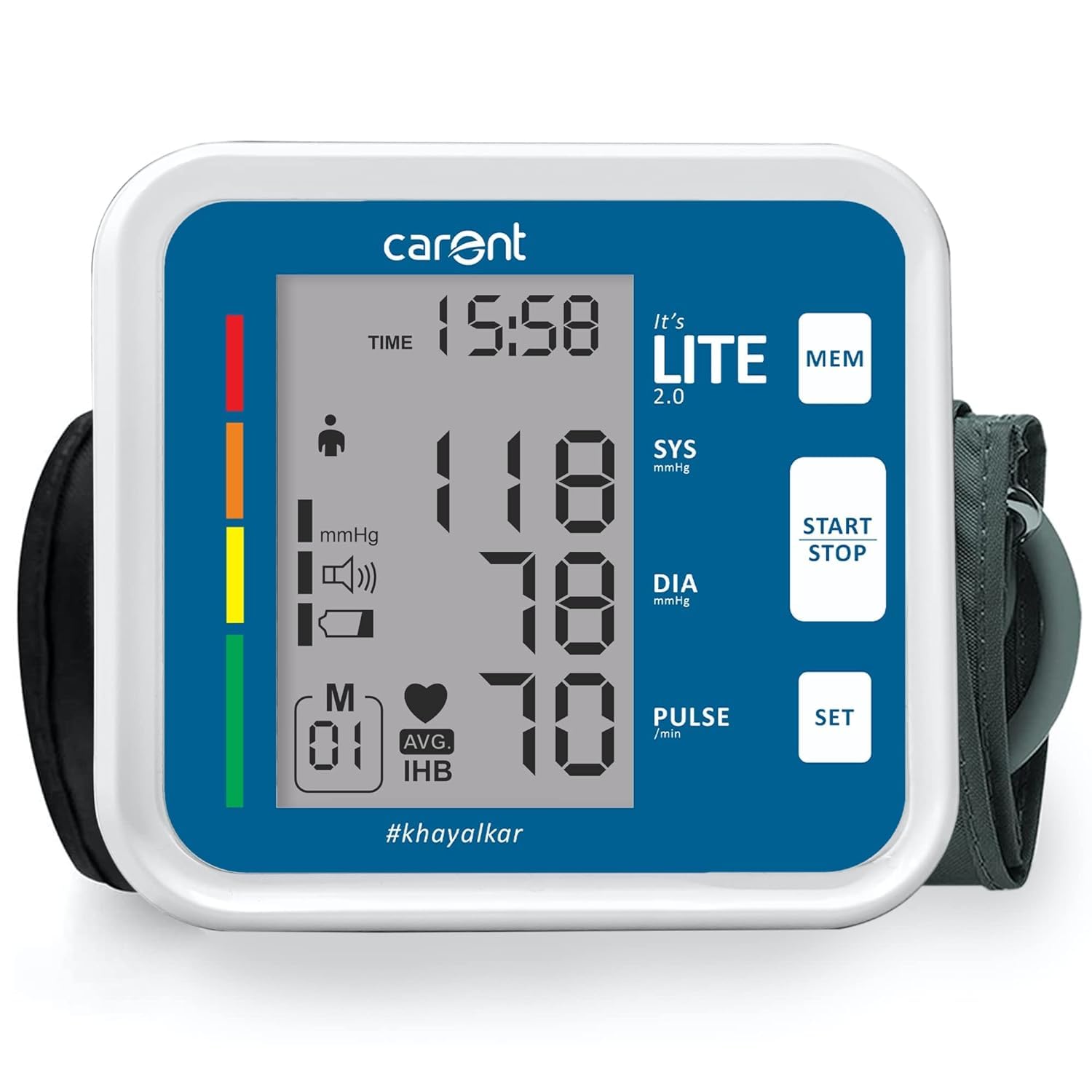 Carent BP-56Lite Arm Blood Pressure Monitor | Clinically Accurate, USB Charging, Digital Display, Dual User | Fully Automatic (White)-picture-17