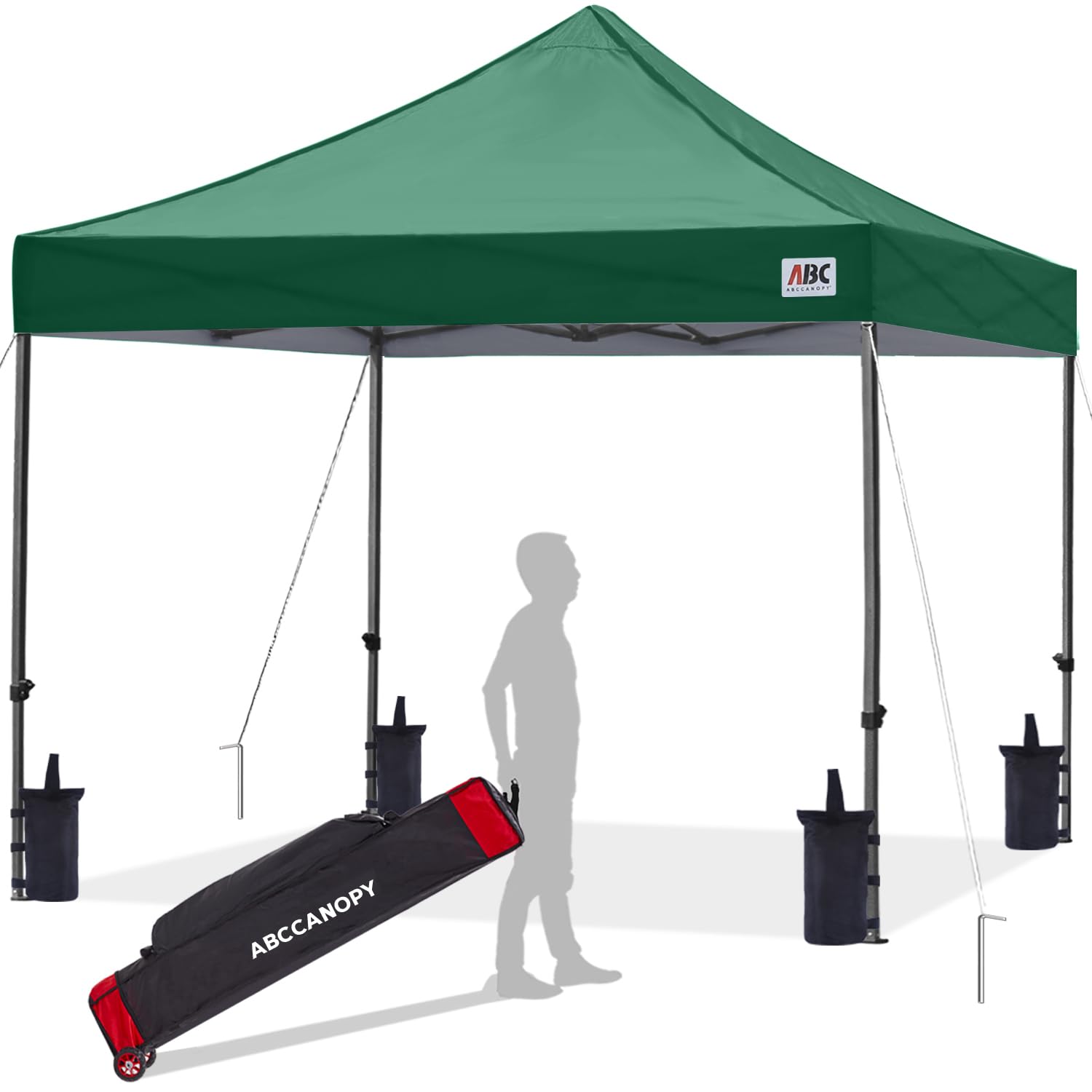 ABCCANOPY Patio Pop Up Canopy Tent 10x10 Commercial-Series (Forest Green)