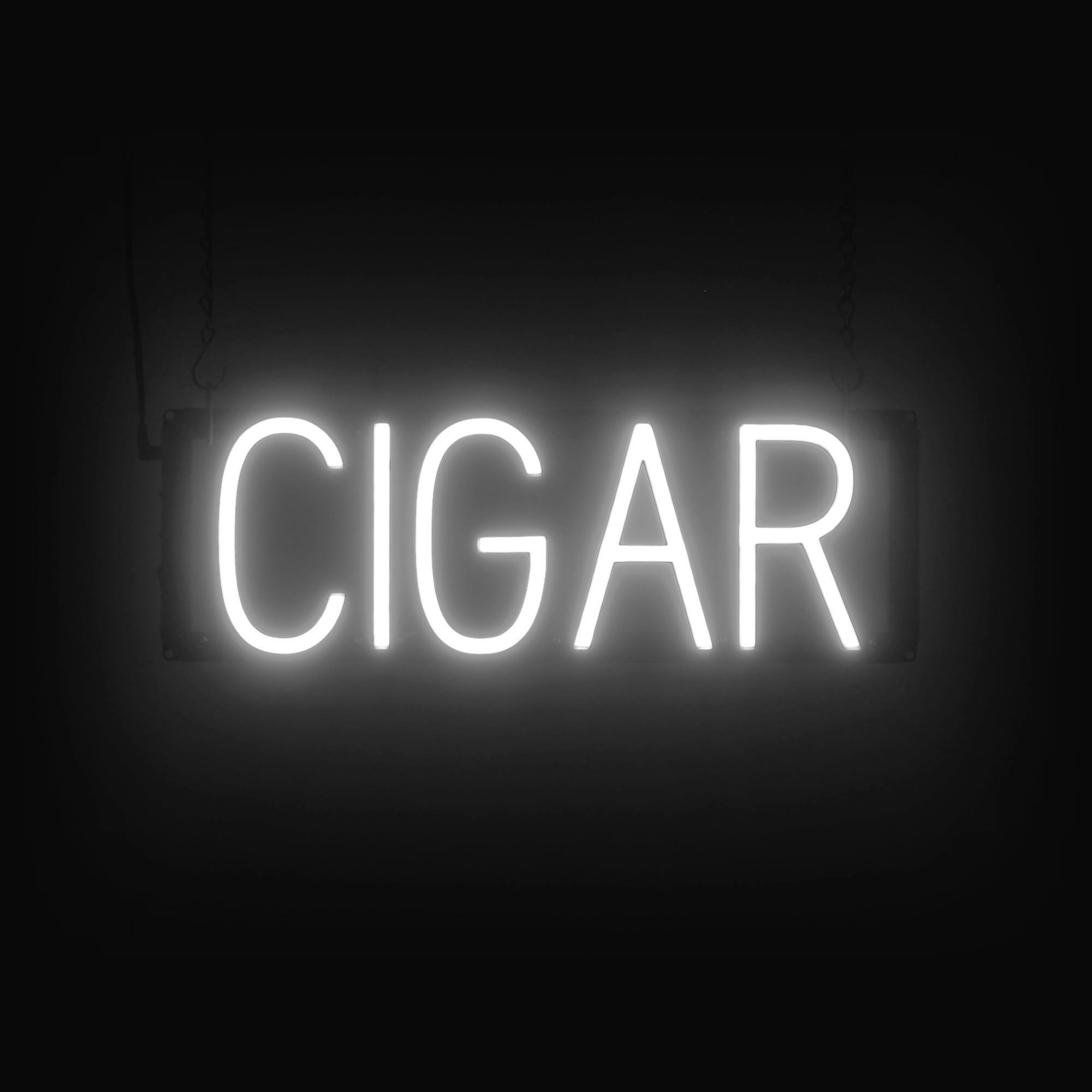 SpellBrite LED Neon CIGAR Sign for Business - White, 19" x 6"