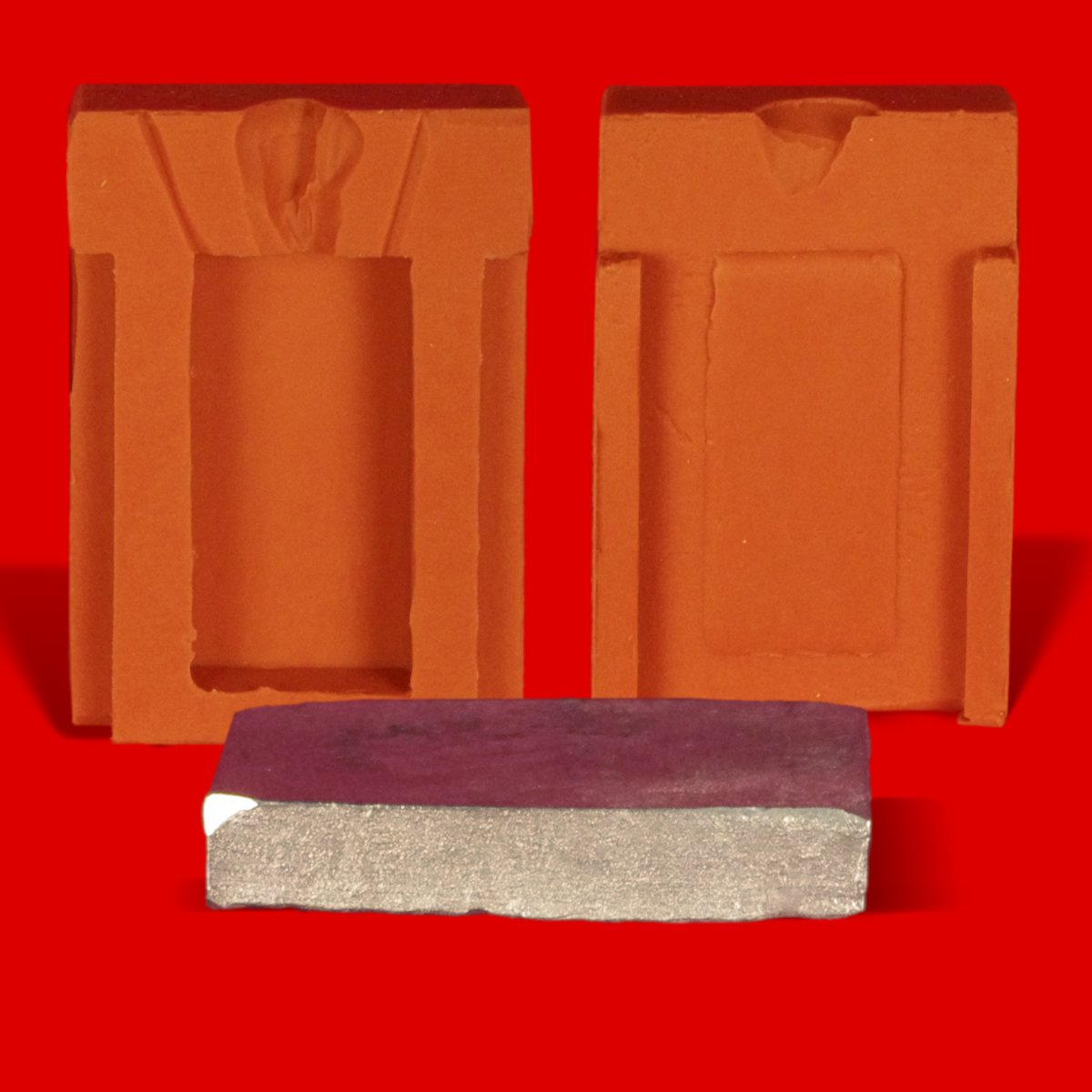 Étain pur en lingot d'exception 75g coulé avec un moule traditionnel