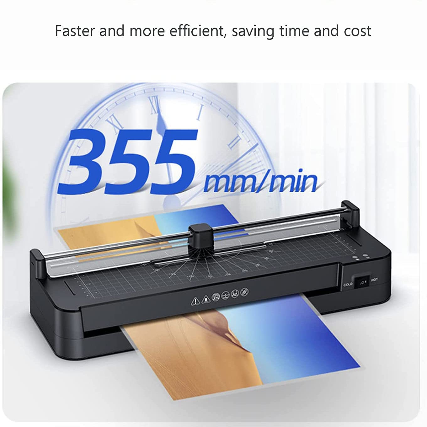 COYEUX Macchina plastificatrice A4, Macchina plastificatrice con impostazioni Caldo e Freddo e 40 Buste A3/A4/A5/A6, 355 mm/min con arrotondatore Angoli, per Scuola Ufficio casa