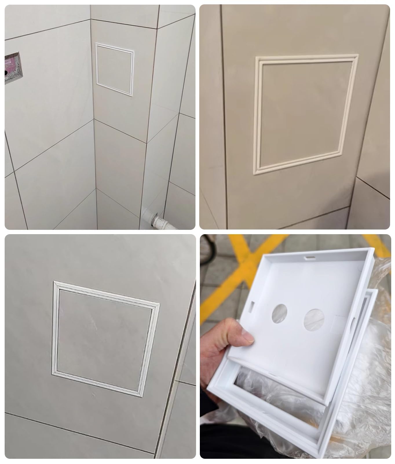 ZIMGOD Puerta de Inspección Panel de Acceso Alicatable Montaje Empotrado, Puerta de Acceso A Presión, Puerta de Inspección Impermeable para Baño/bañera(White,15x15cm (5 7/8" x5 7/8"))