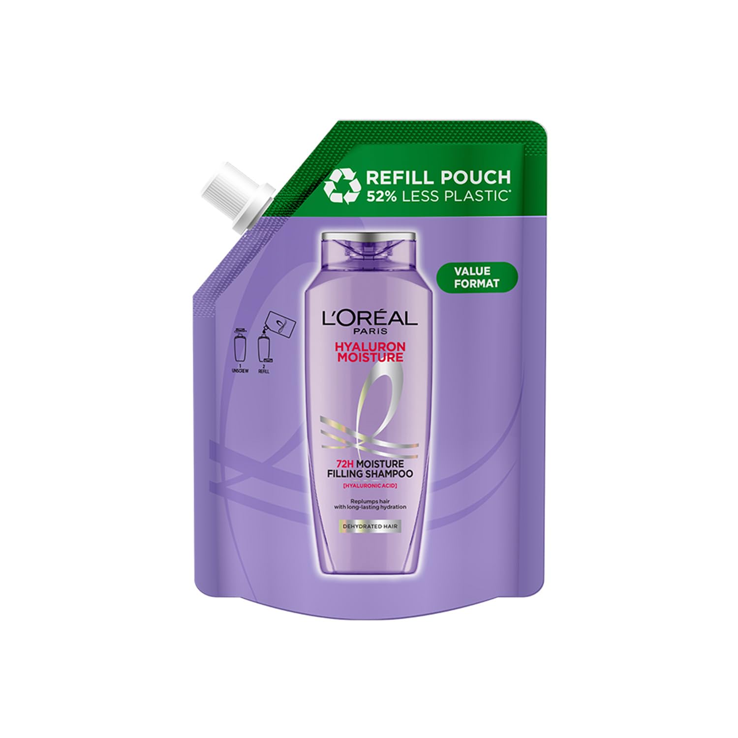 L’Oréal Paris Hyaluron Moisture Shampoo Refill With Hyaluronic Acid For 72 HR Hydrated Hair, 500ml-picture-40