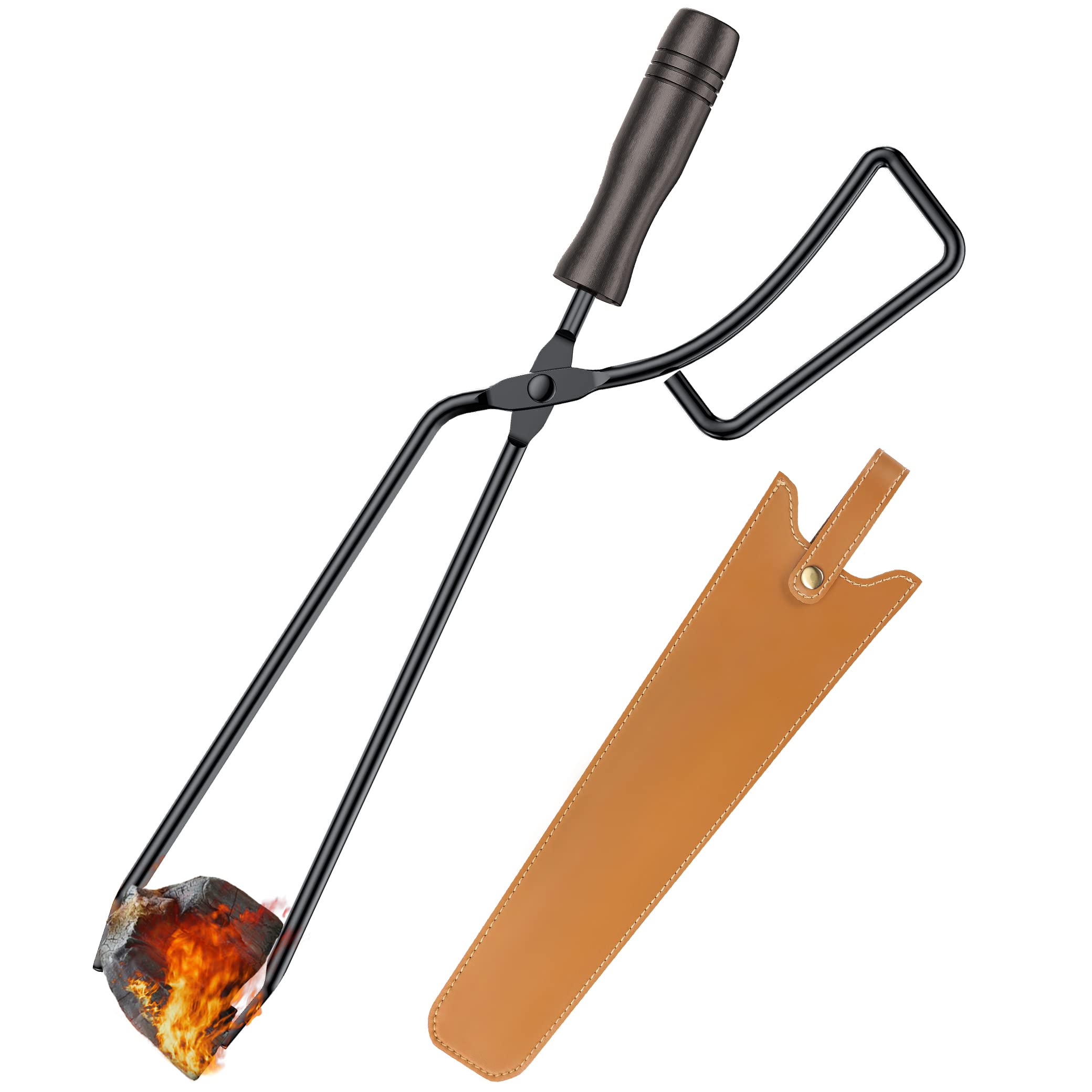 Amazon Co Jp 火バサミ 薪ばさみ 開閉易い 火ばさみ 焚き火 トング キャンプ qカーボントング 収納ケース付き 木製ハンドル コンパクト 片手操作簡単 キャンプ用品 バーベキュー用 ソロキャンプ 暖炉器具 火起こし プレゼント スポーツ アウトドア