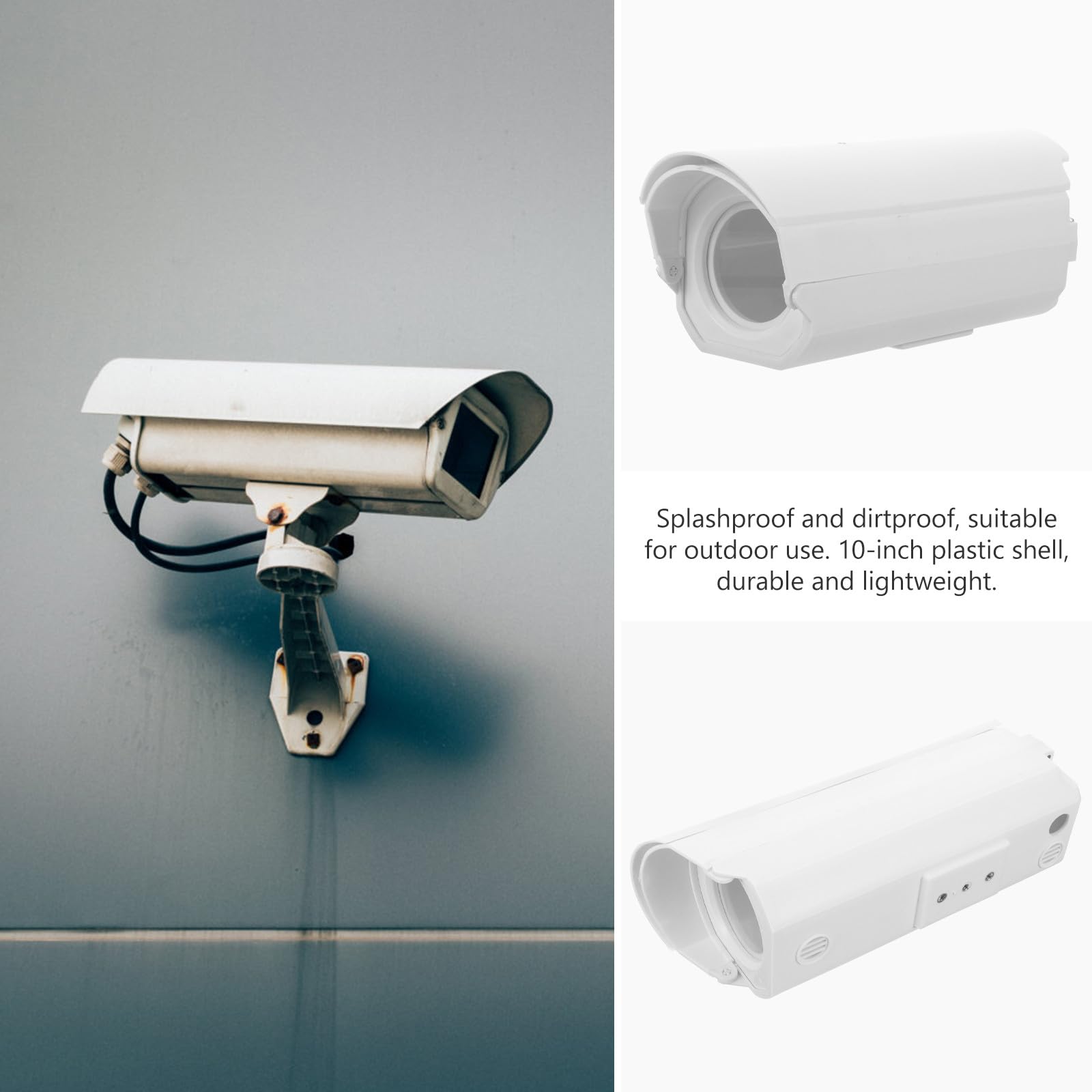 Toddmomy Boîtier Poussière Extérieur 10 de en la Plastique Caméra Pouces Blanc Étanche et Résistant Caméra de Sécurité pour Usage
