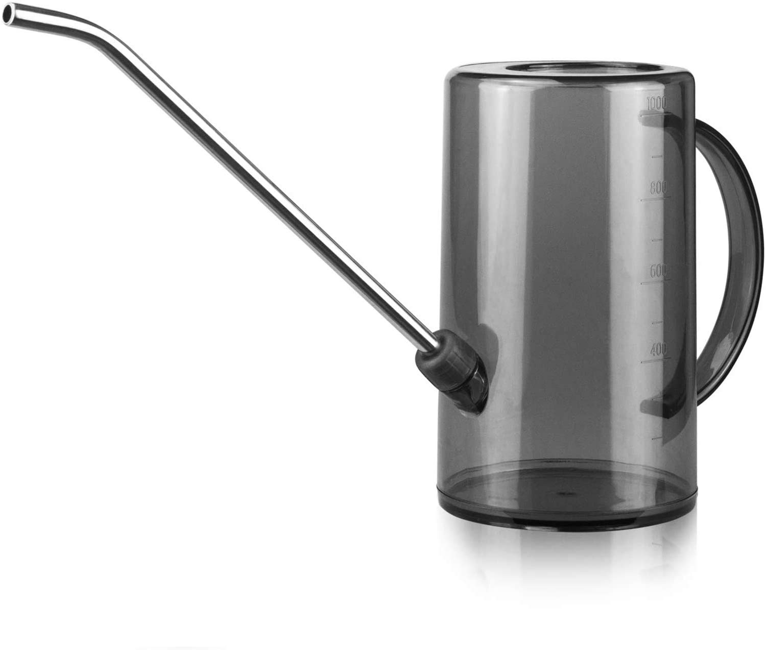 Plastic Watering Can Indoor, Small Watering Cans for House Plants, Succulent Watering Can, Stainless Steel Long Spout Watering Pot, Water Spray Canister Watering Pail for Plants Flowers (Grey)