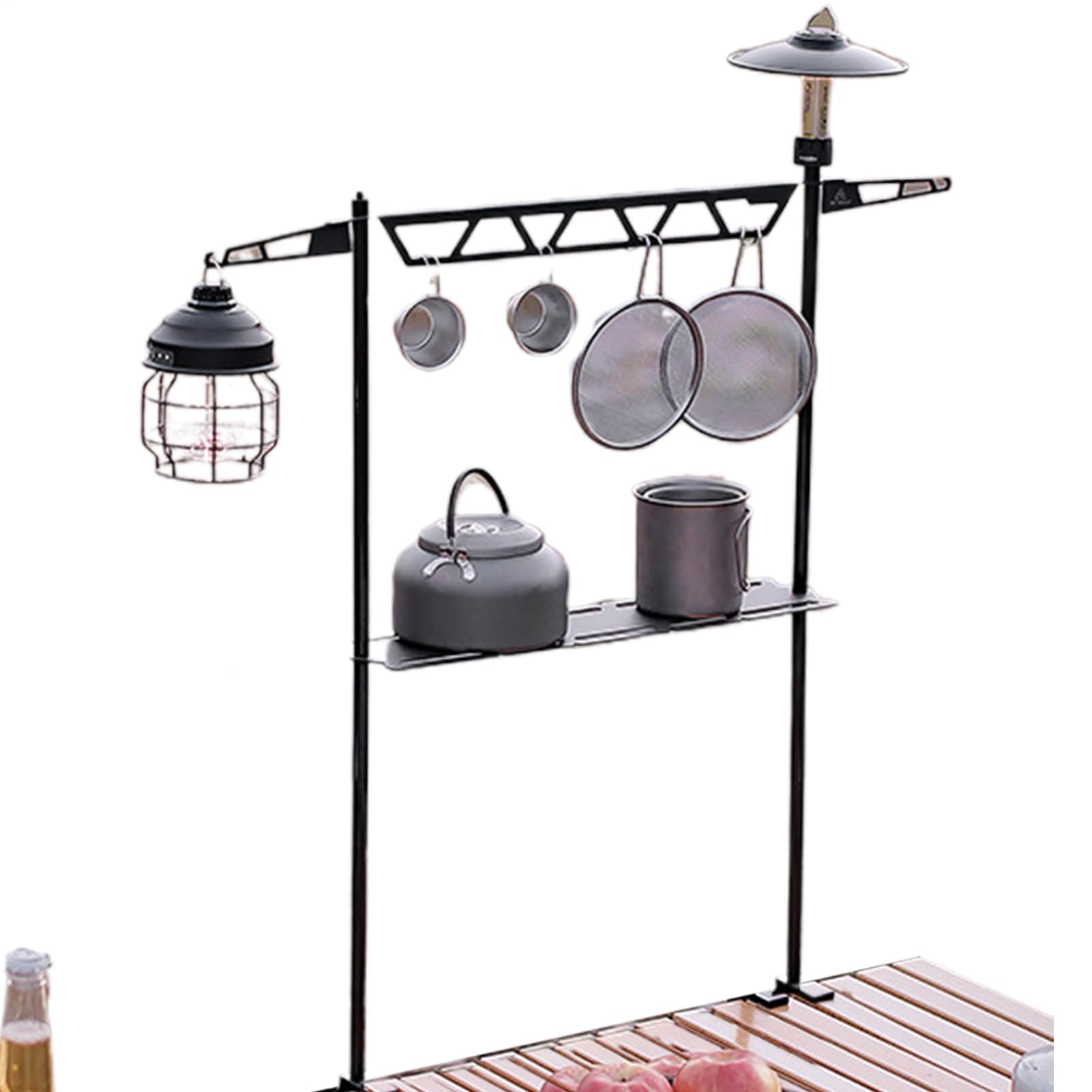 Przenośny stojak do suszenia kempingowego, wielofunkcyjny grill do grillowania, uchwyt na naczynia stołowe do gotowania na świeżym powietrzu, podróży, wędkowania i na kempingu