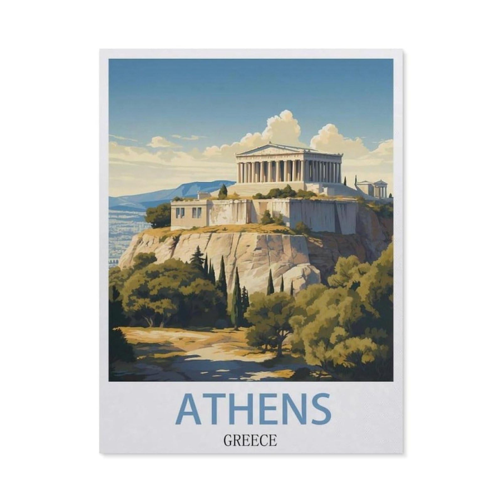 Vintage Art Metal Signs Funny Sign，Athens Greece(30x40cm）