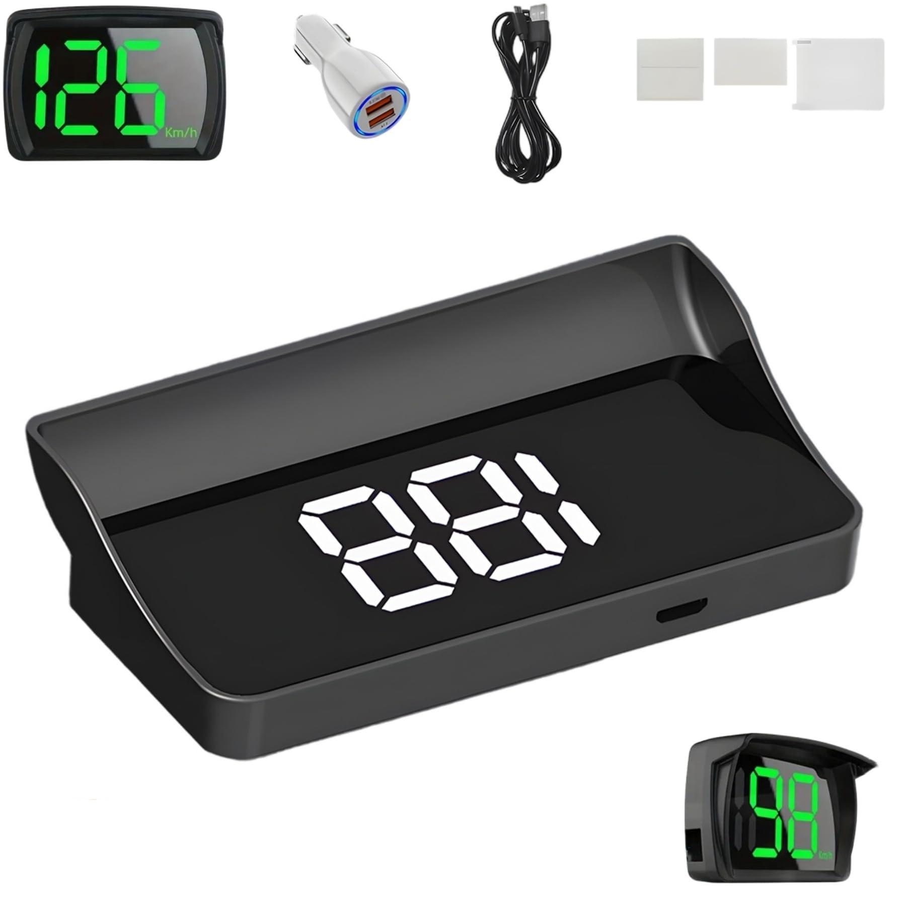 Head up Display Car GPS Digital Speedometer, Heads Up Display for Cars Windshield with MPH SpeedCar Digital GPS Hud, USB Cable Plug and Play (White, PMH)