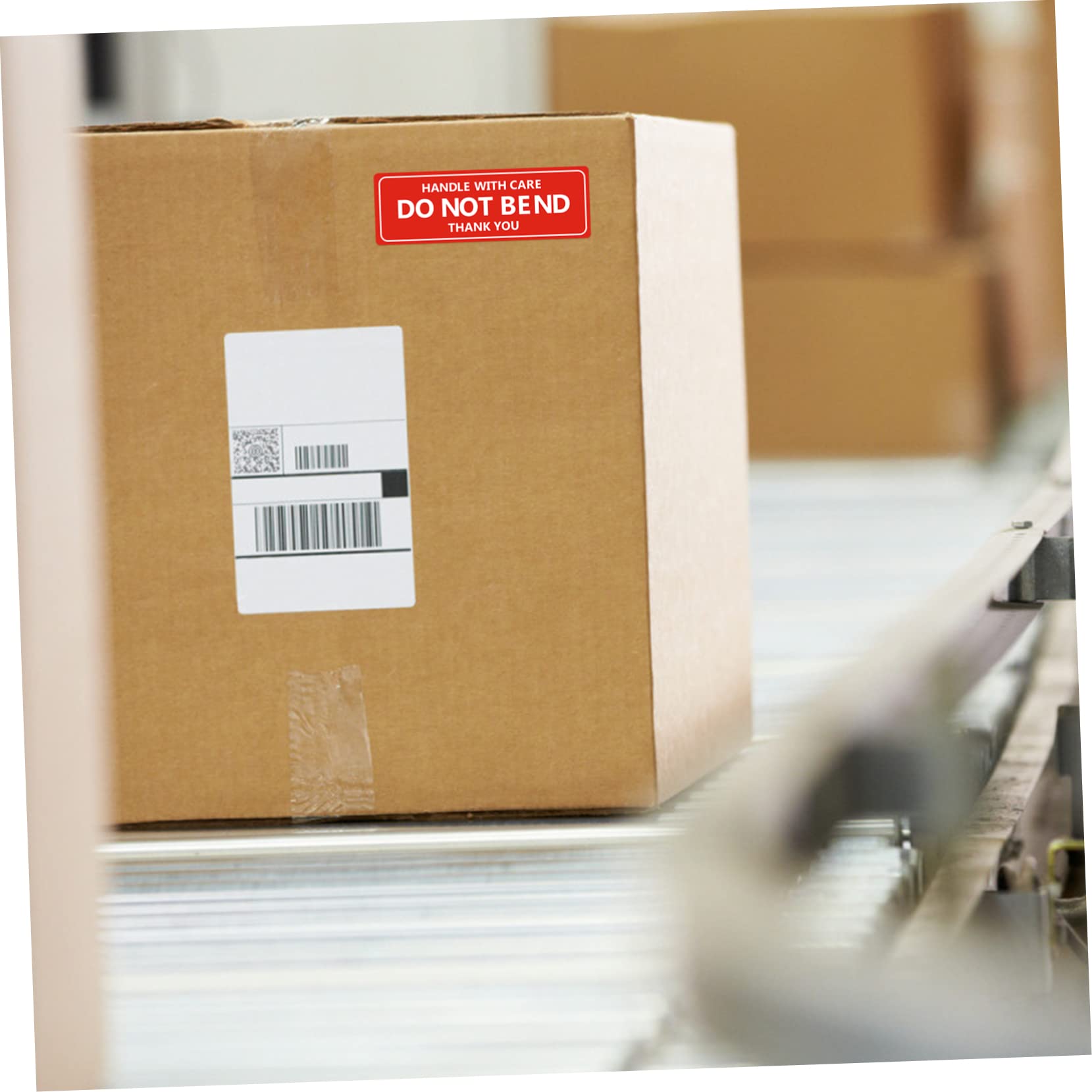 STOBAZA 1Roll Handle with Care Shipping Warning Stickers Fragile Pack Labels and Adhesive Stickers for Safe Shipping Excellent Adhesion for Boxes and Poly Bags Lightweight