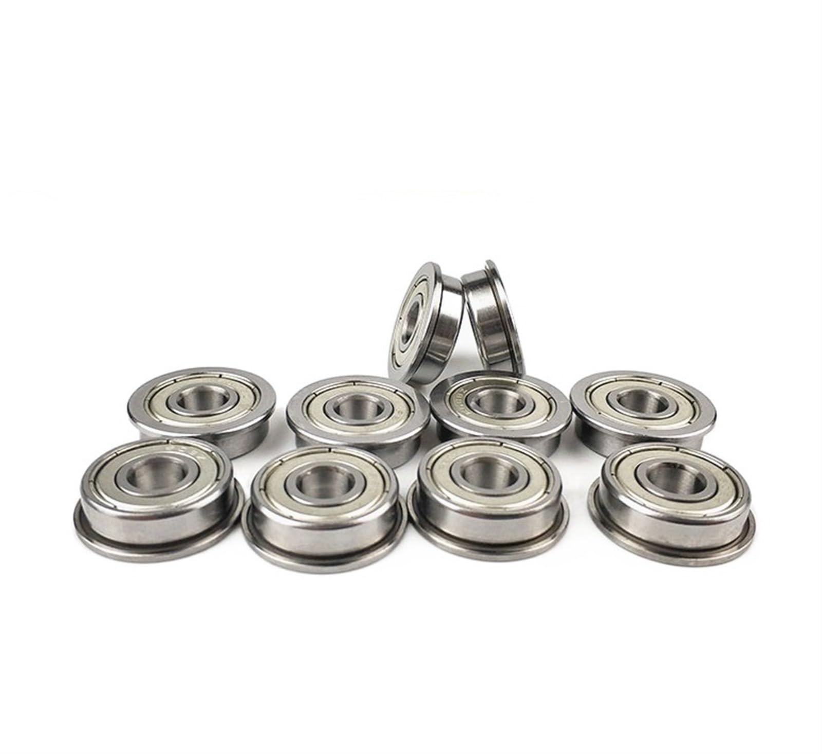 VSPPJYFG Bimetal Seal Shield Micro deep Groove Bearing 10PCS F608ZZ F8x22x7mm Flange Miniature Deep Groove Ball Bearing CNC