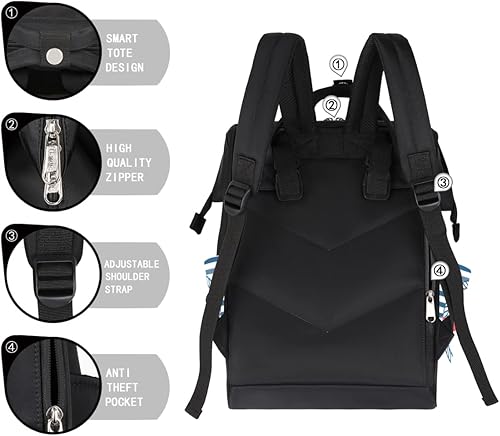 Miniatura 4 de cfpolar Anchor Diaper Bag Backpack Ocean Stripe Anchor Maternity Newborn Baby Changing Bags Large Baby Bags for Moms Dads Waterproof Travel Back