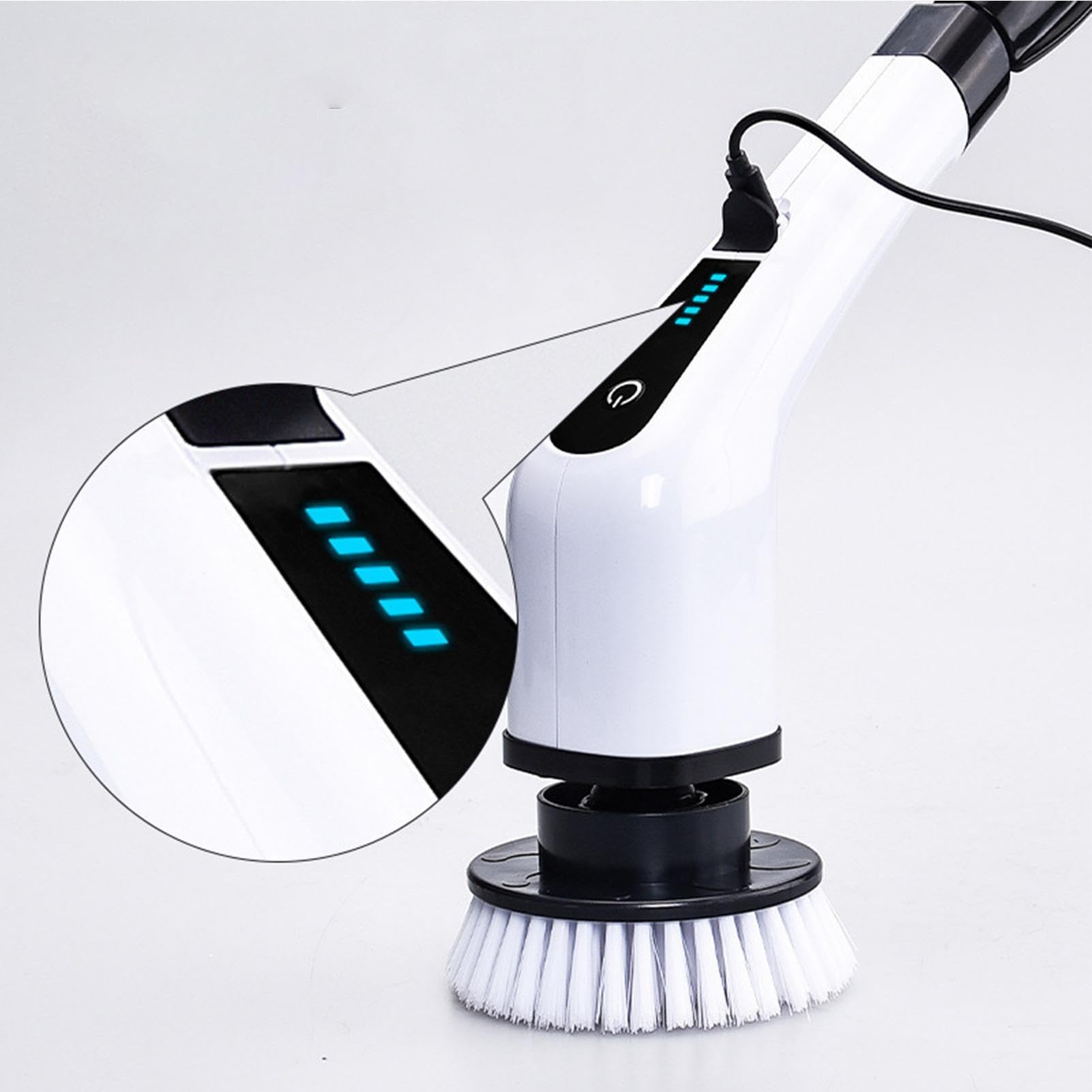 Cepillo Eléctrico de Limpiador Recargable Inalámbrico 2500 mAh con | Cepillo De Fregado 2 Velocidades Ajustables Parrilla, Juntas, Fregadero