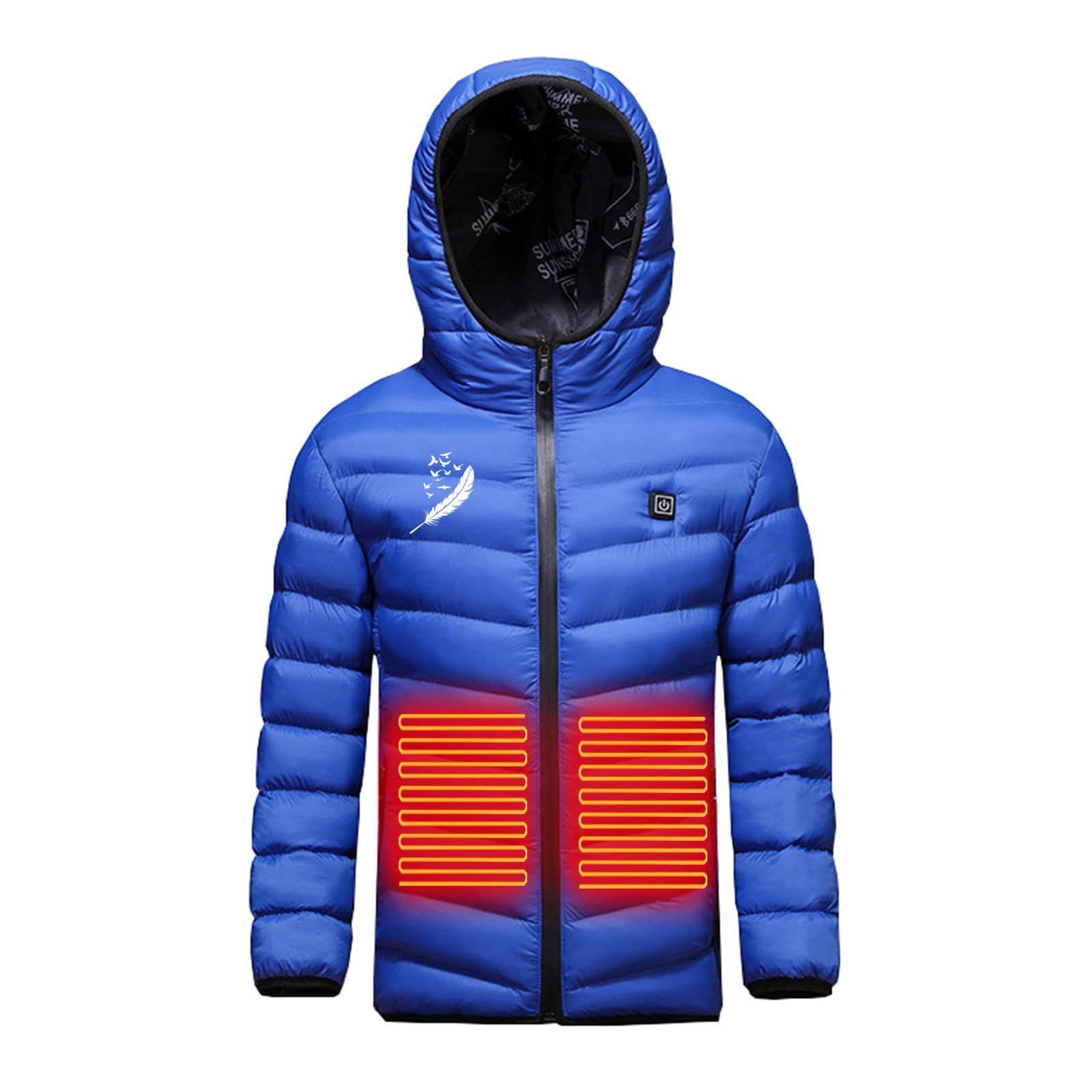 Générique Veste Chauffante Plein Air Léger Avec 3 Zones de Chauffage Manteau Chauffantes intelligent chauffé Enfant Imperméable Doudoune Chauffante lavable en machine Avec Poche De Chauffage