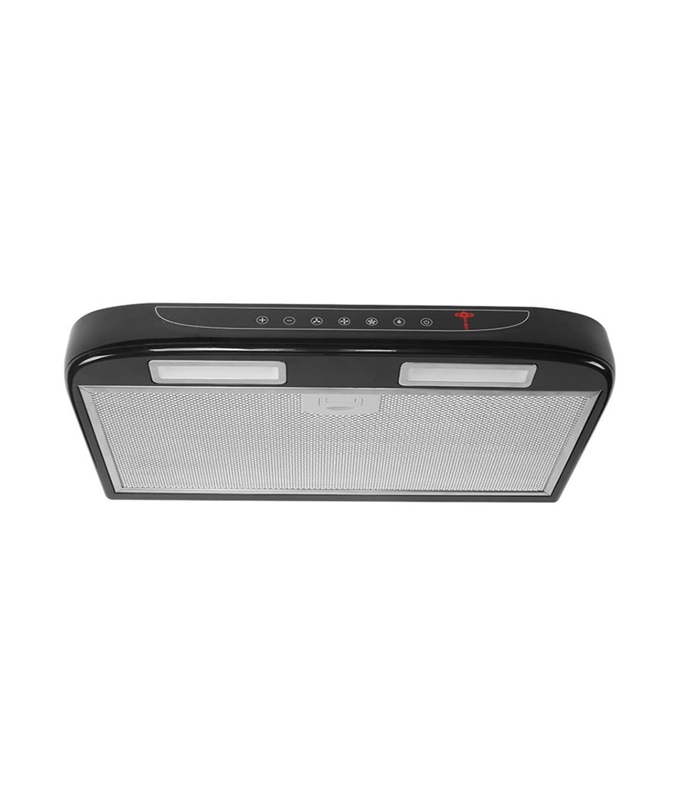 Cappa da Cucina Nera con Rete in Acciaio Inossidabile a Luce LED for Camper Roulotte