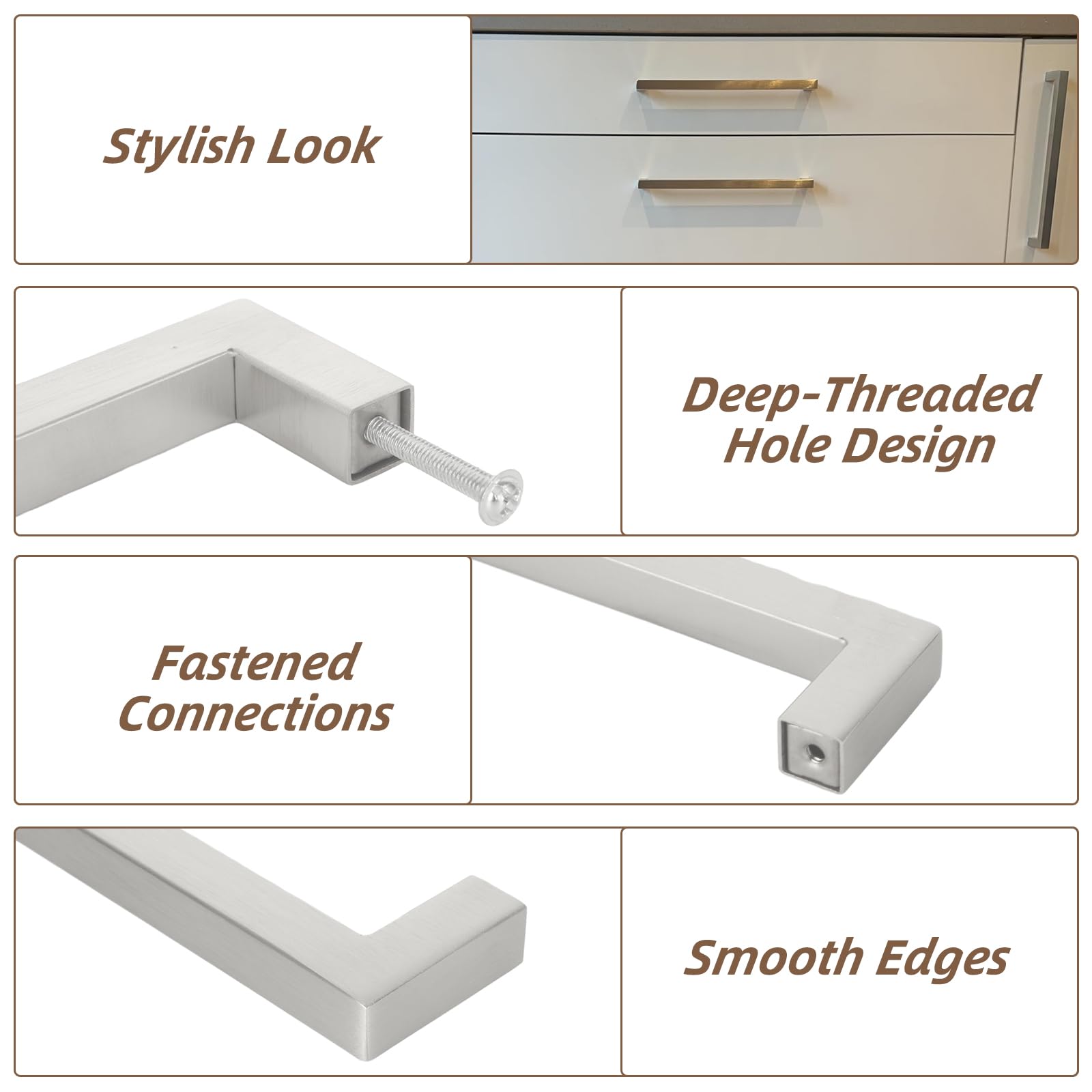 APACALI 14 Pack Kitchen Cupboard Handles, 160mm Kitchen Door Handles, Stainless Steel Kitchen Cabinet Handles - Image 4