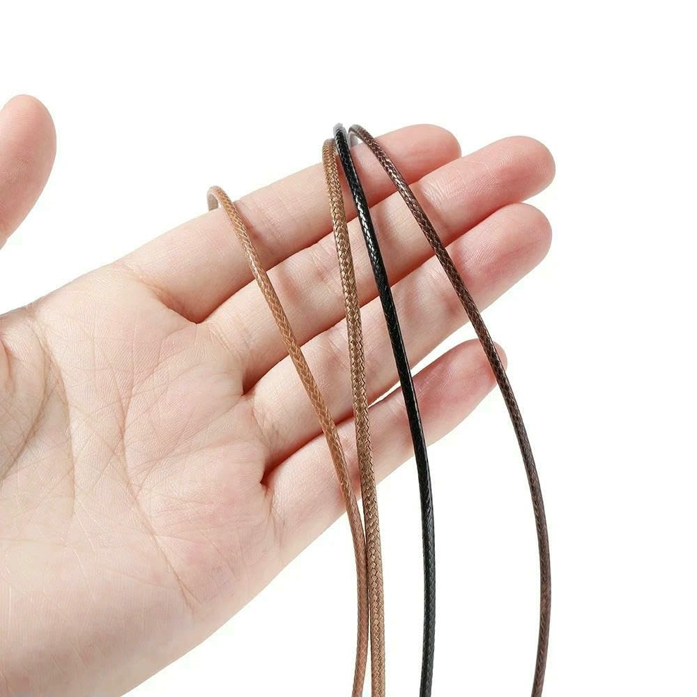 Rollo de cordón de algodón Encerado de 0,5 mm, 0,8 mm, 1 mm, 1,5 mm y 2 mm, Ideal para Hacer Joyas, Pulseras y Collares (Color melocotón, 2,0 mm, 80 Metros)