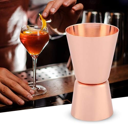Miniatura 3 de Double Jigger para barmen, taza medidora japonesa de cóctel de 0.5 onzas, 1 onza para bar, hogar, cocina (oro rosa)